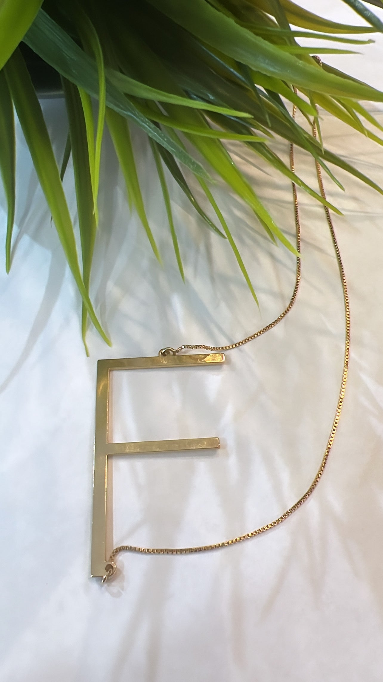 Nuria - Large Plain Letter Semijoia Necklace