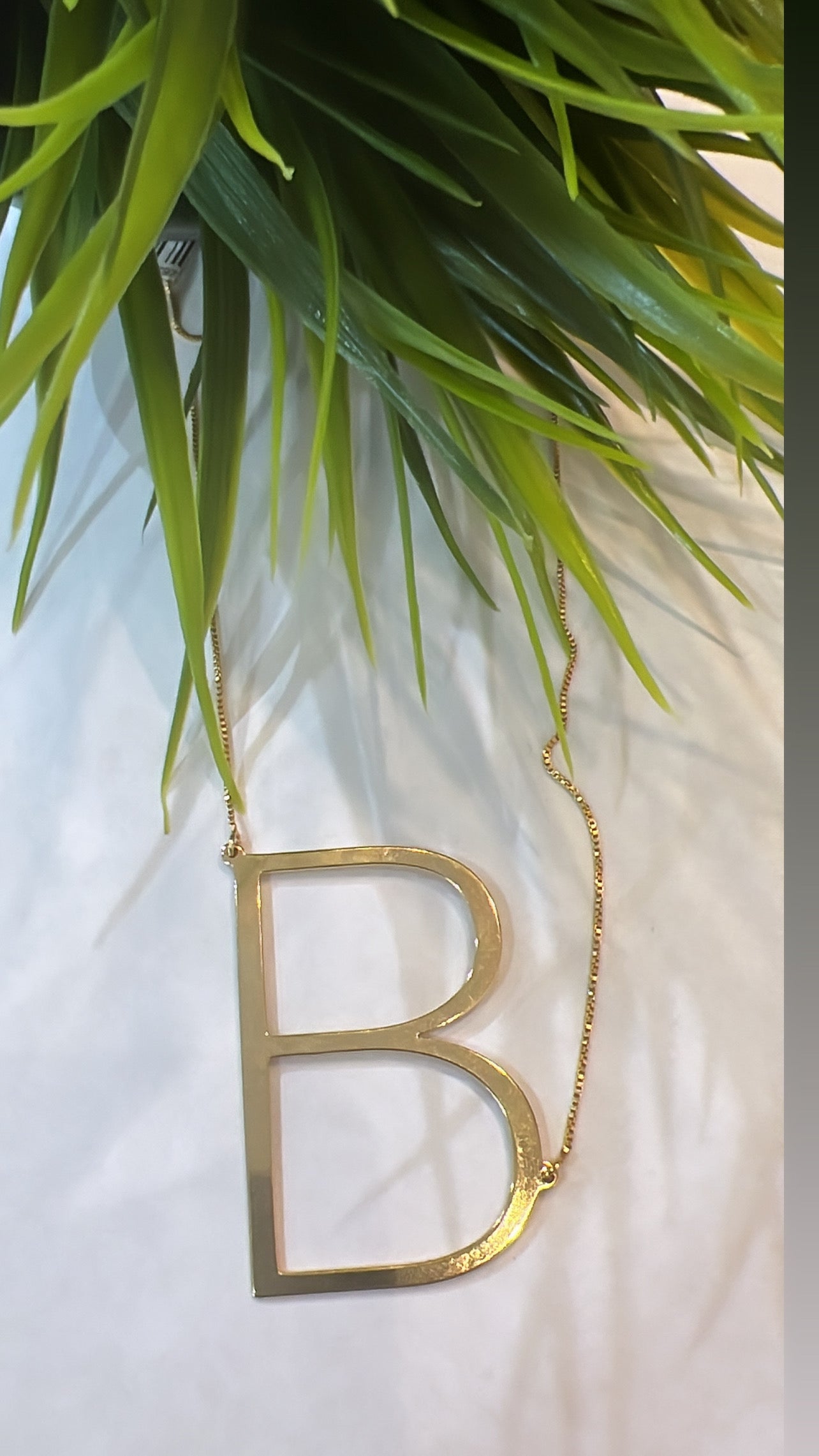Nuria - Large Plain Letter Semijoia Necklace
