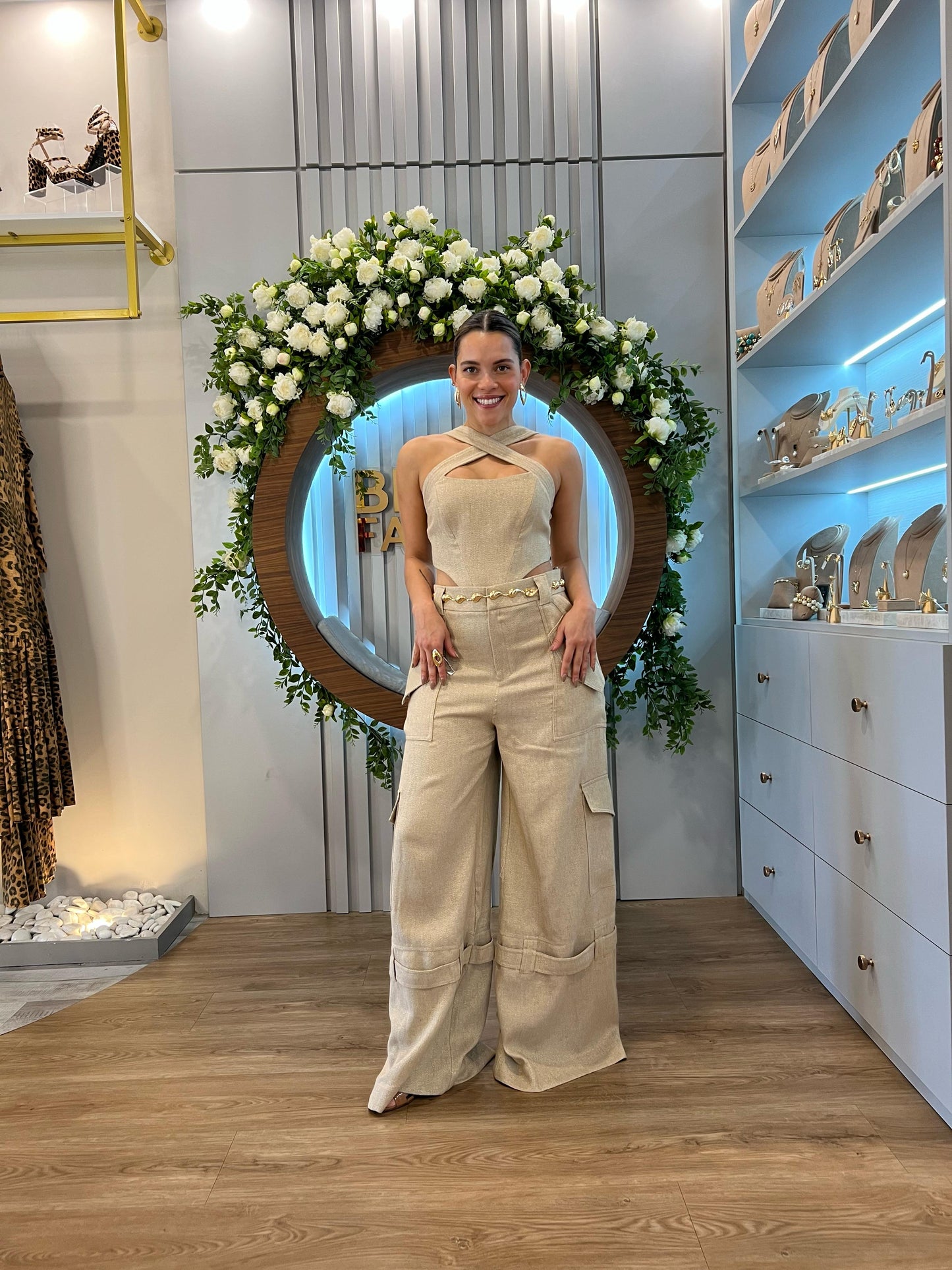 Caos - Front Crossed Top/ Cargo Pants