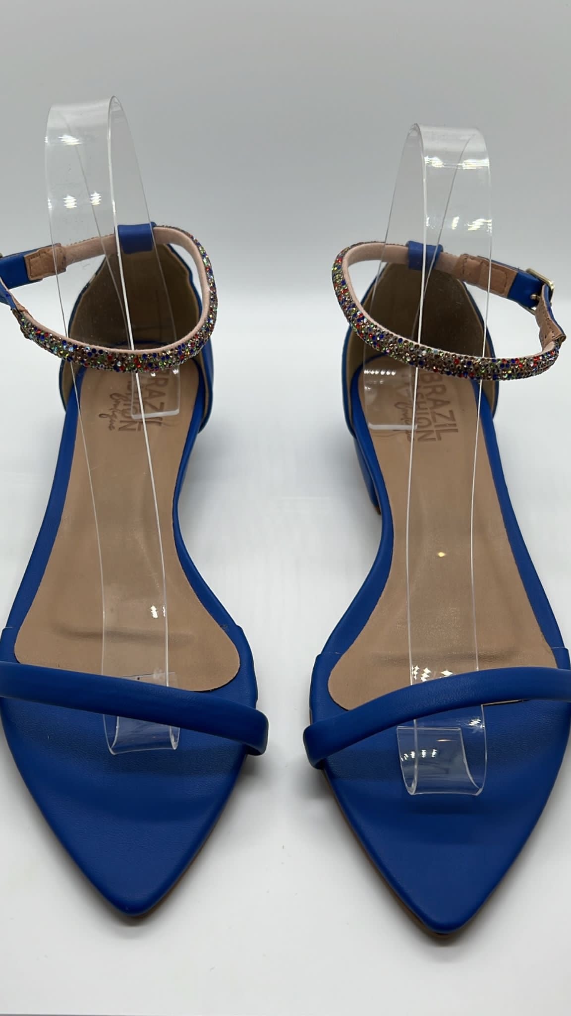 Bfb Shoes - Flat Sandals Blue Strass Strap