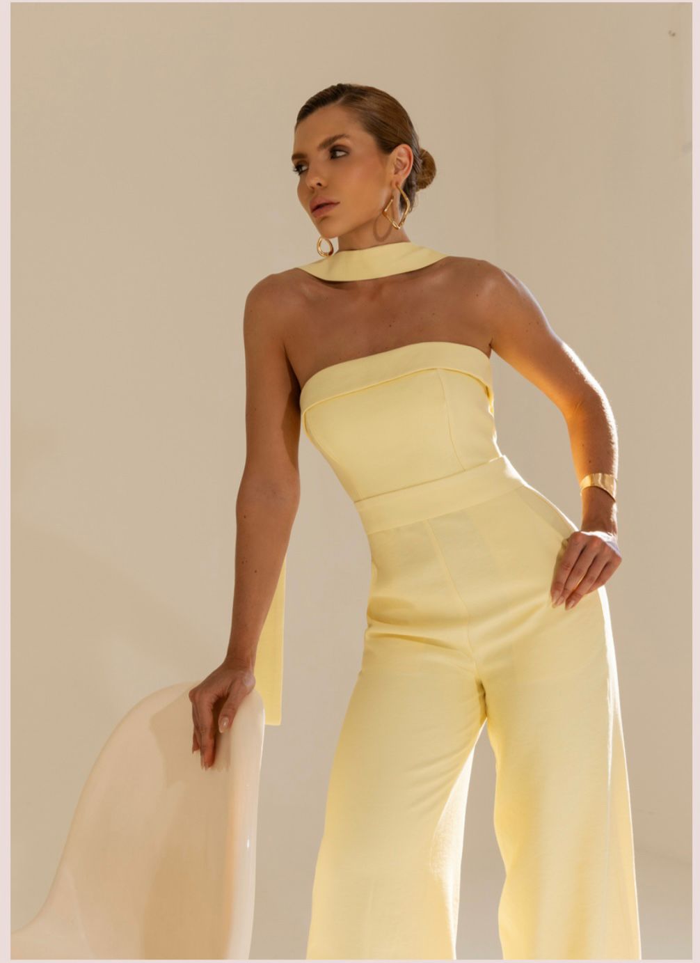 Closet Deluxe - Tailored Jumpsuit with Scarf