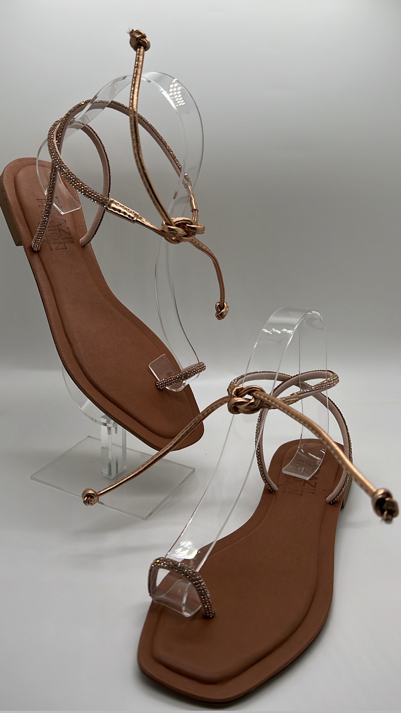 Bfb Shoes - Golden Flat with Rhinestones