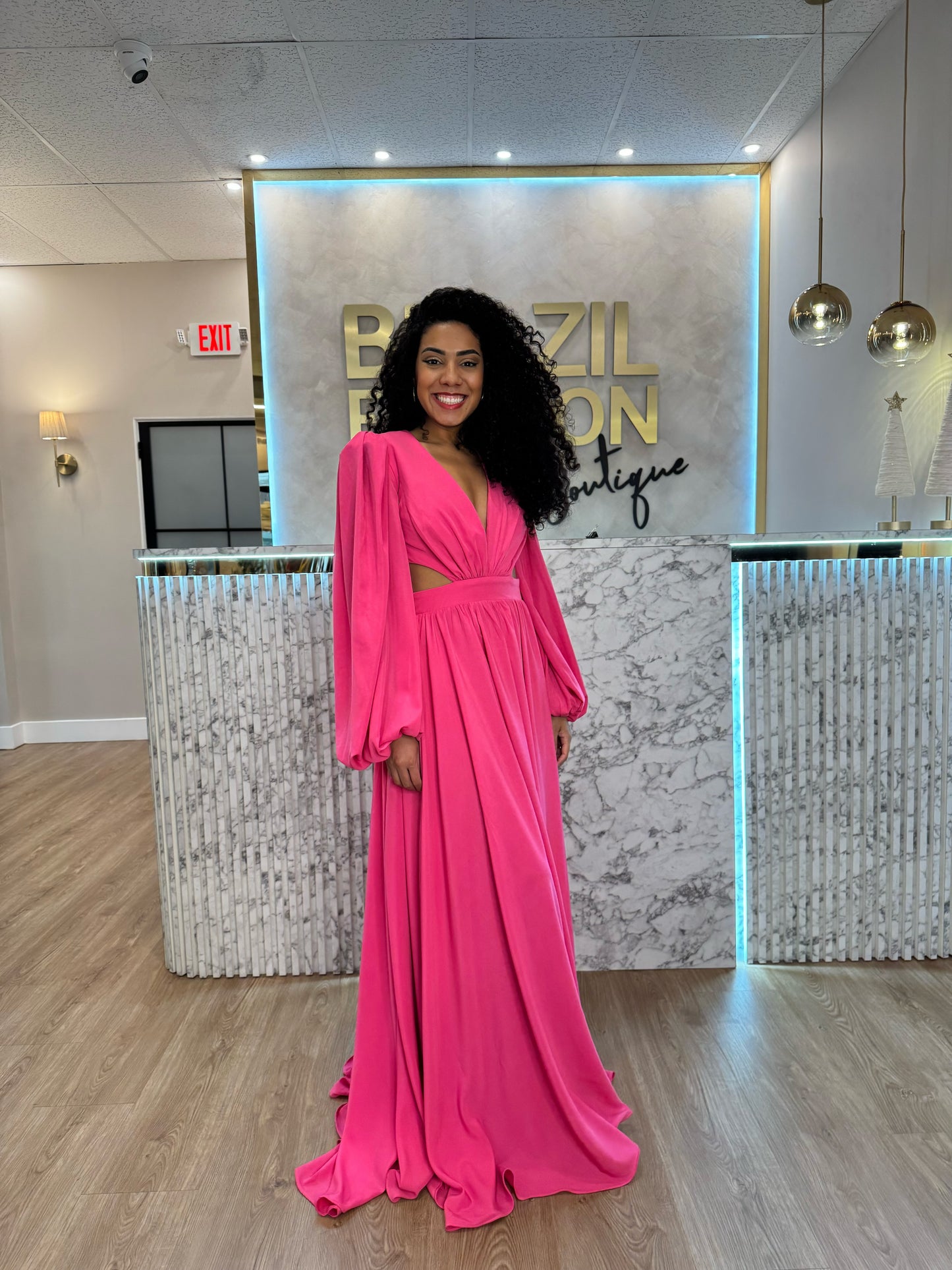 Closet Deluxe - Dress Long Chiffon Cuttout Sides