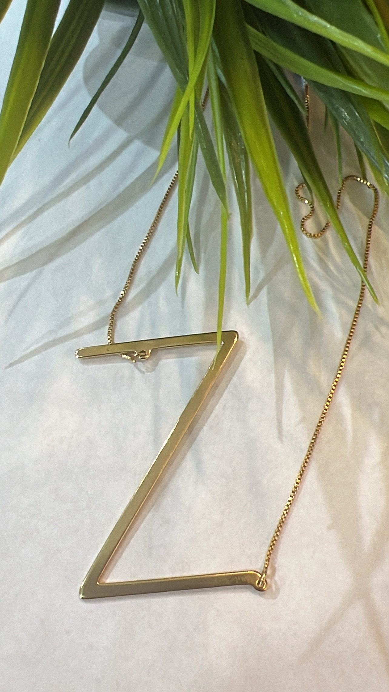 Nuria - Large Plain Letter Semijoia Necklace