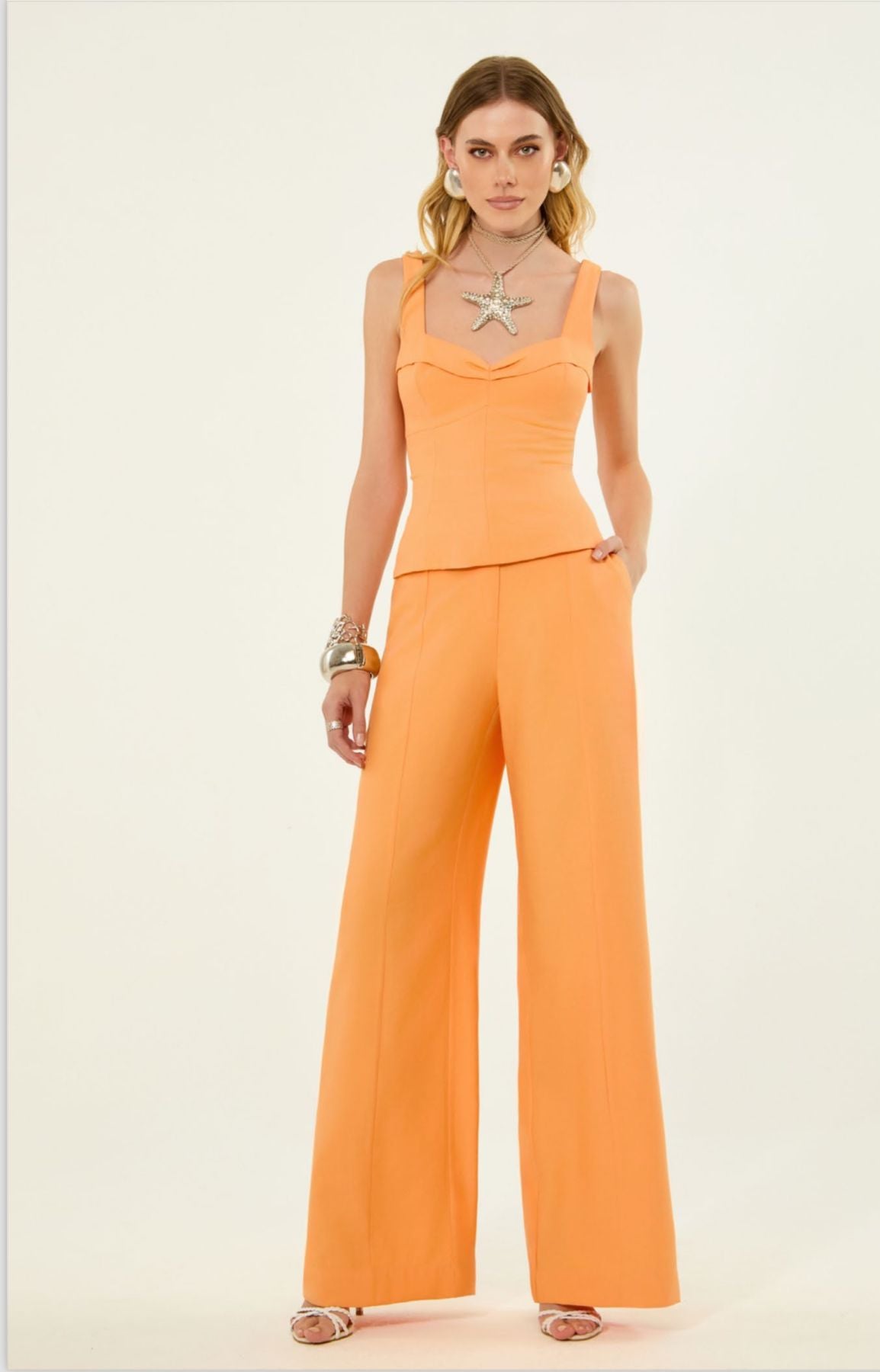 Lore - Visco Sunset Wide Leg Blouse Set