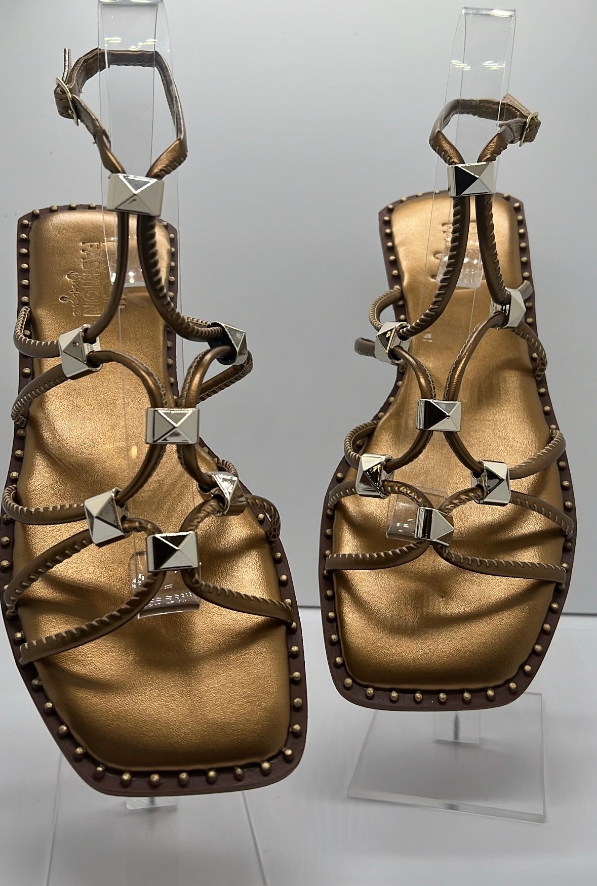 Bfb Shoes - Bronze Flat w/ Spike Details