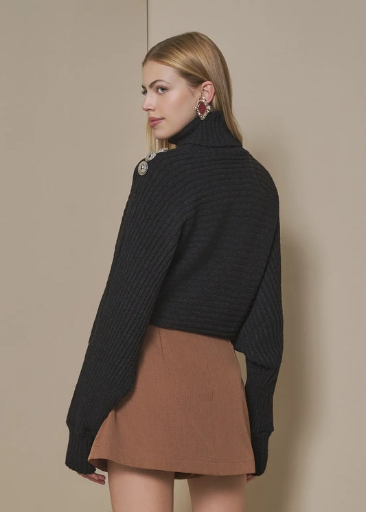 Lore - Ribbed Long-Sleeve Knit Blouse