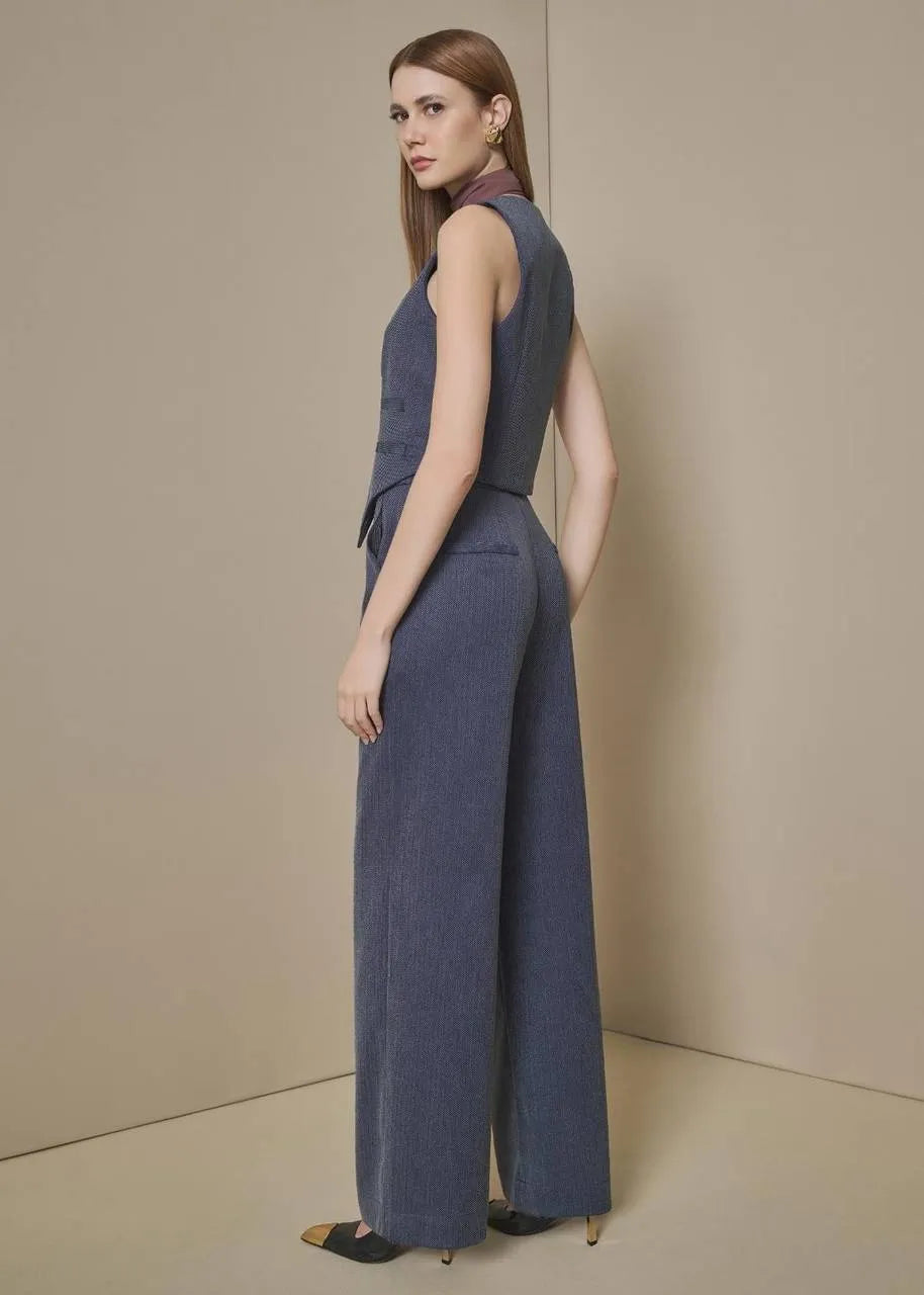 Lore - Wide Pants/Vest Set Double Stripe