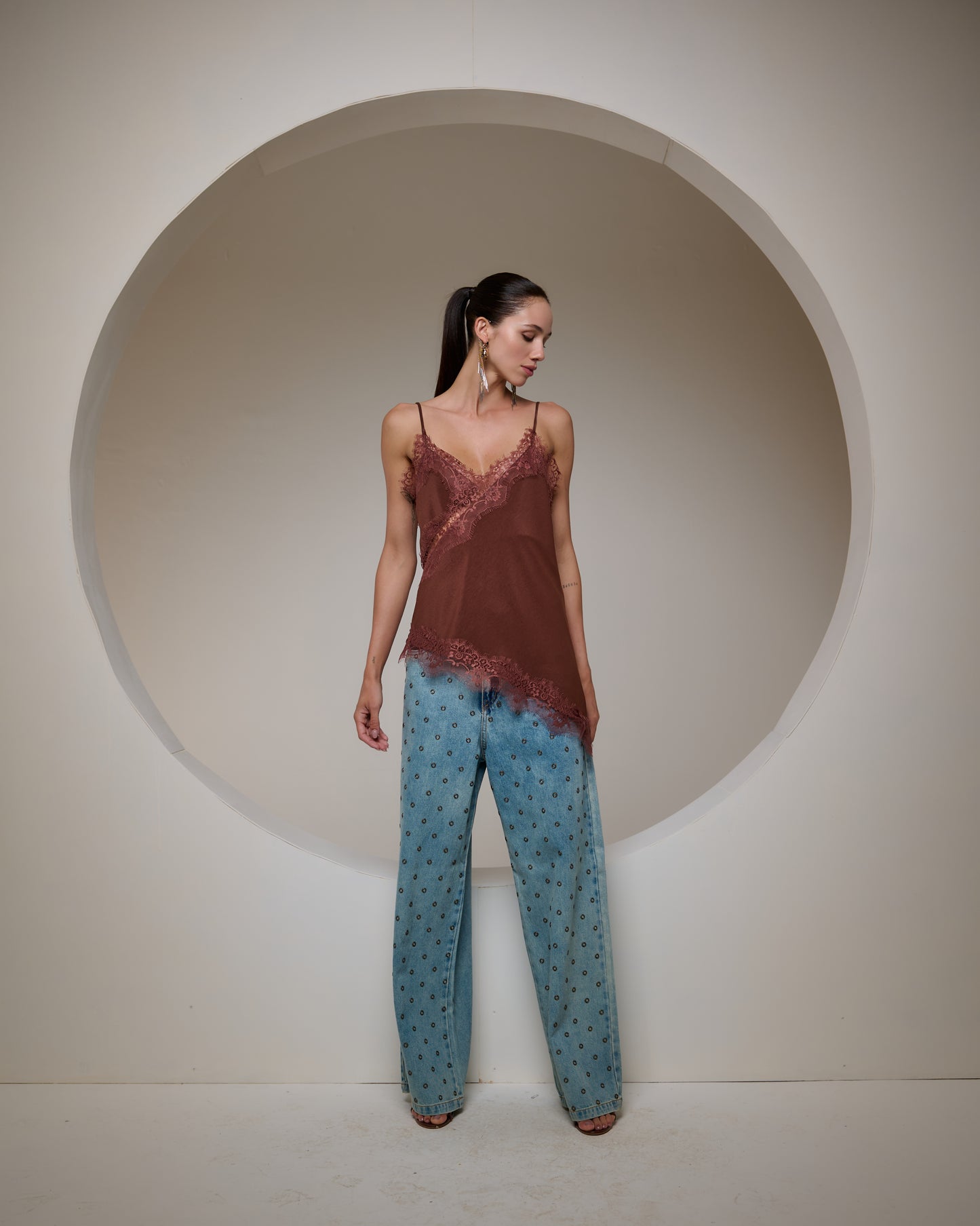 Bfly - Straight Leg Jeans with Eyelets