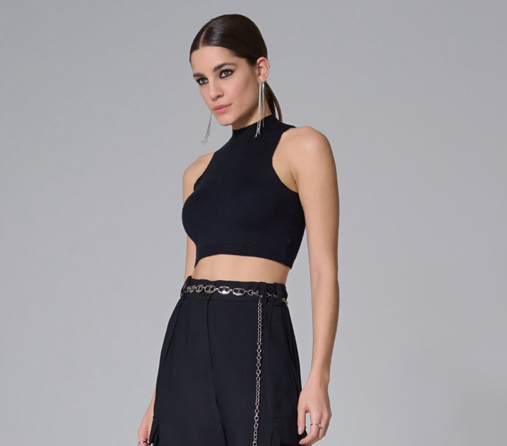 Lore - Blouse Knitted Basic Cropped