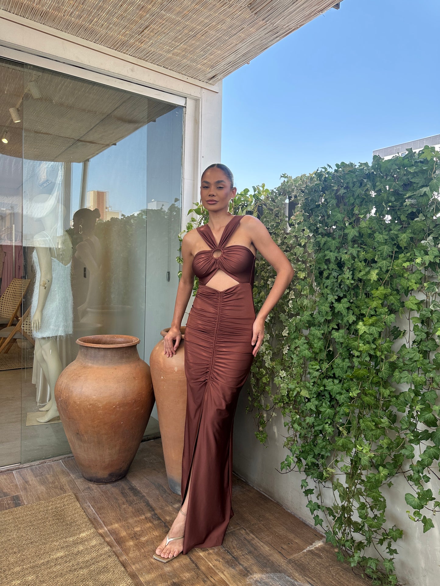 Bfly - Long Dress with Cutout Waist