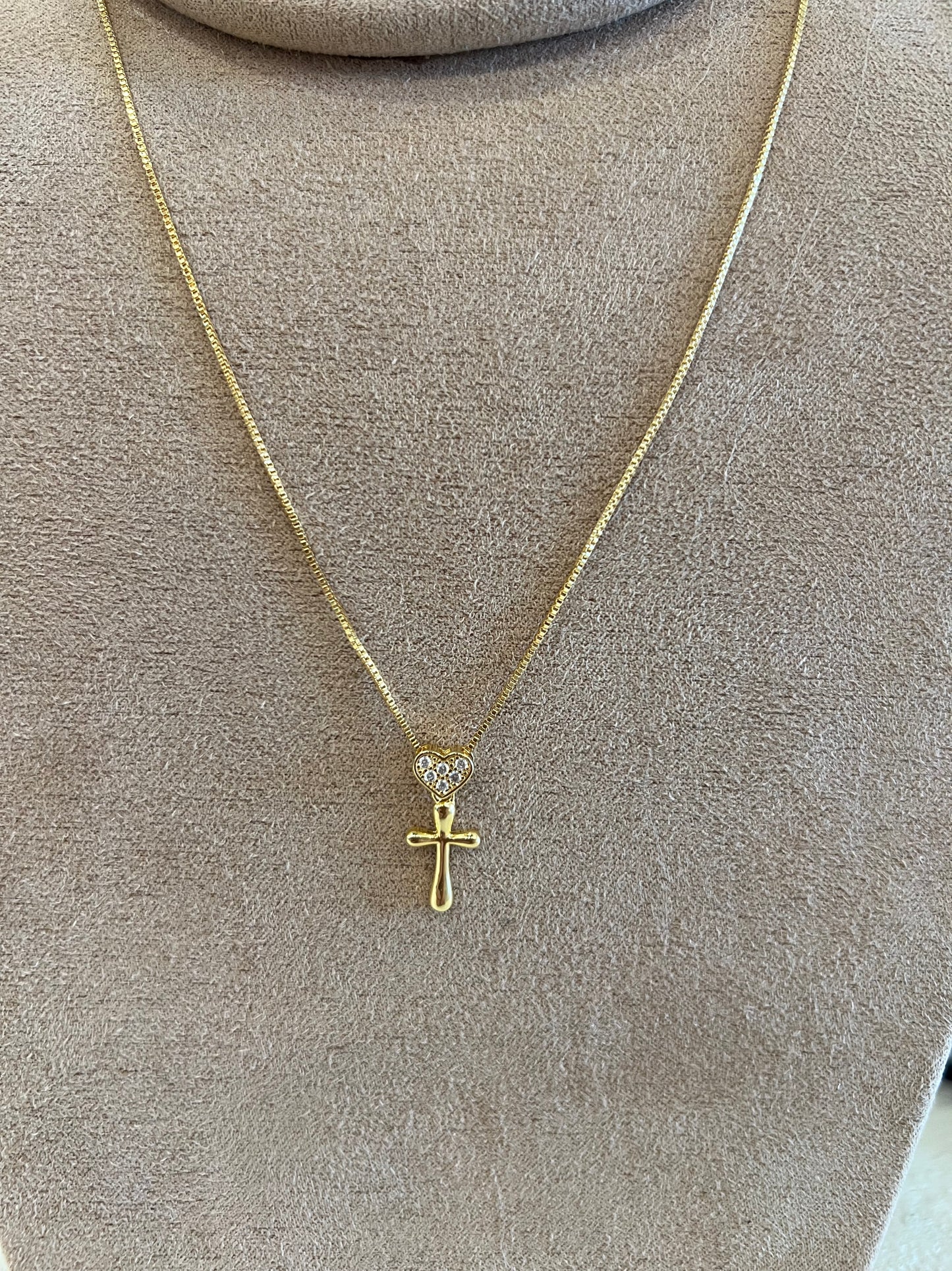 Nuria - Heart with Cross Necklace