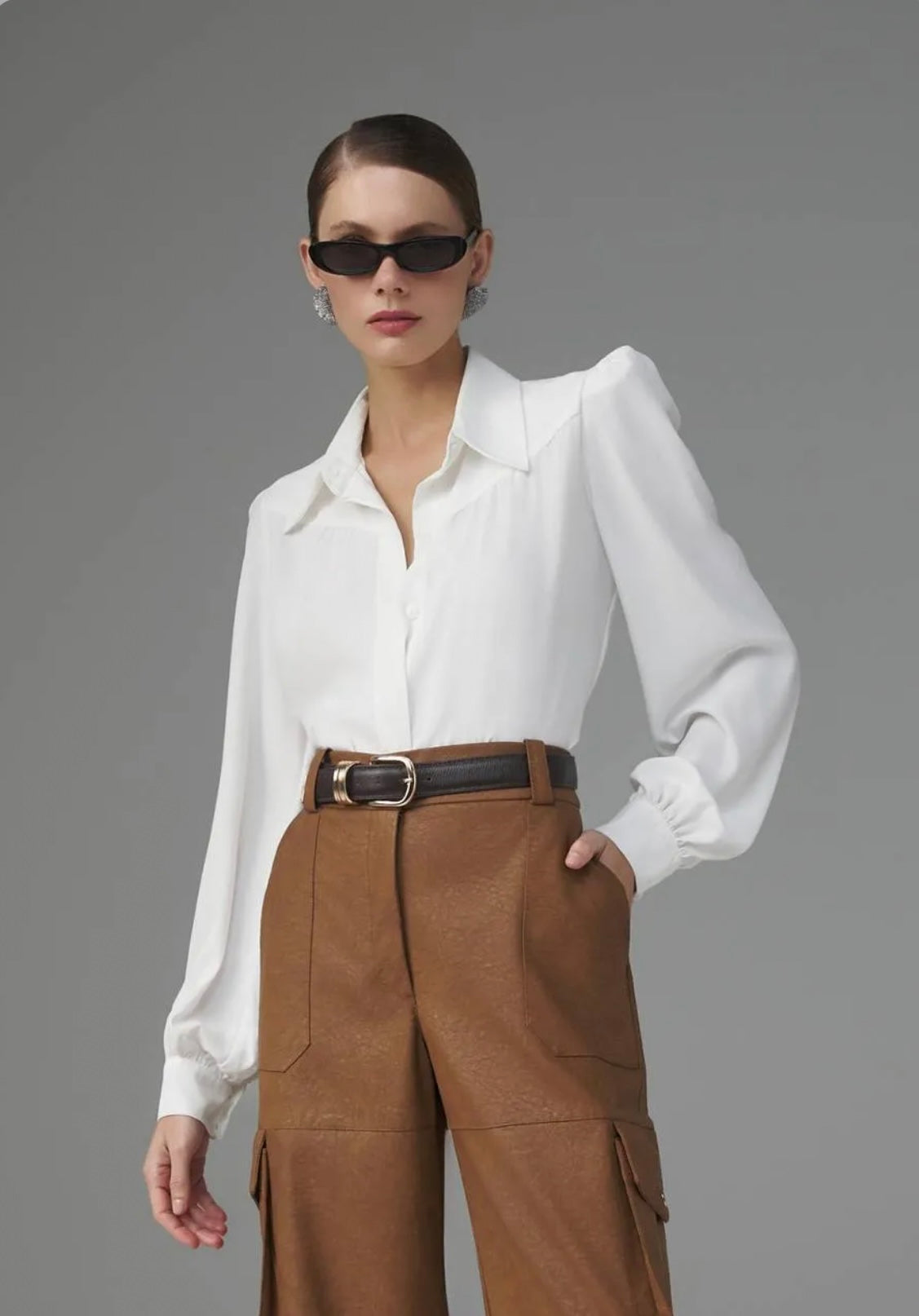 Lore - Long Sleeve Soft Crepe Blouse