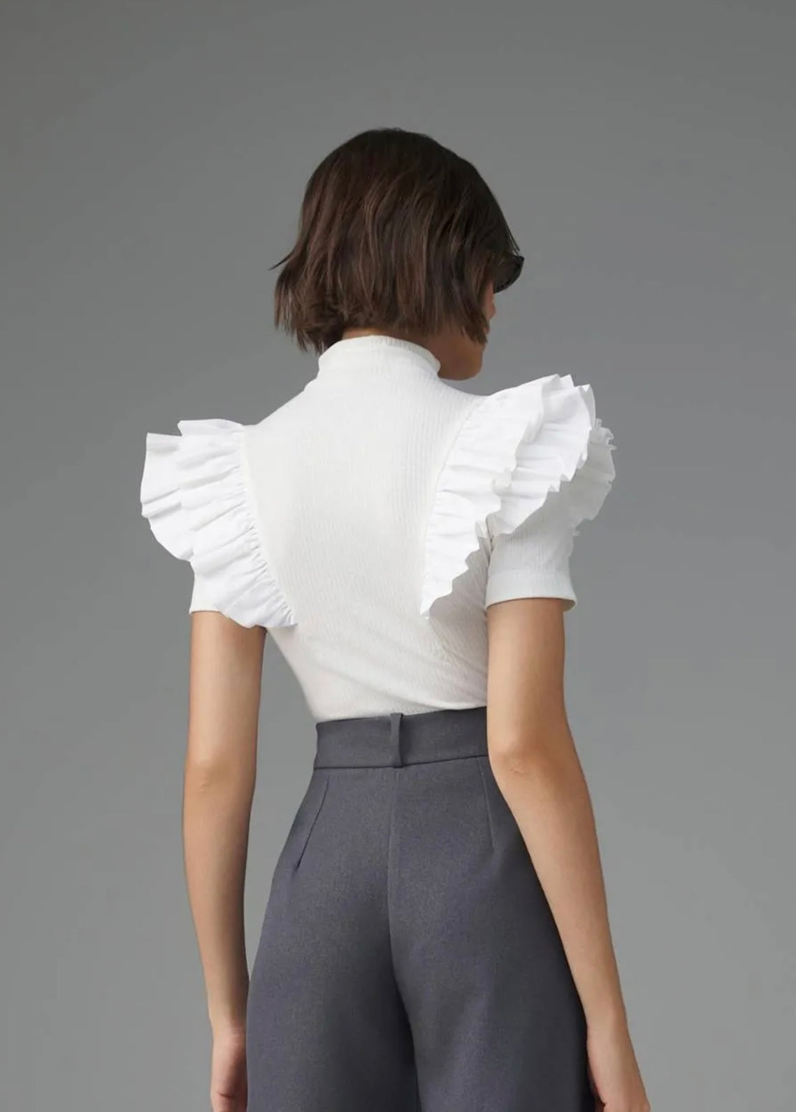 Lore - Short Sleeve Ruffled/Charme Blouse
