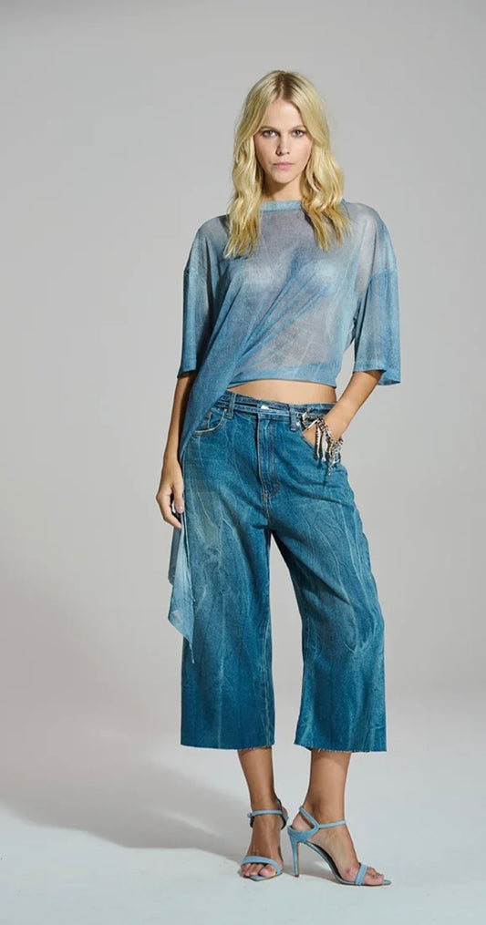 Caos - Asymmetrical Tulle Top