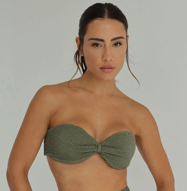 Doux - Pistachio Green Textured Bikini