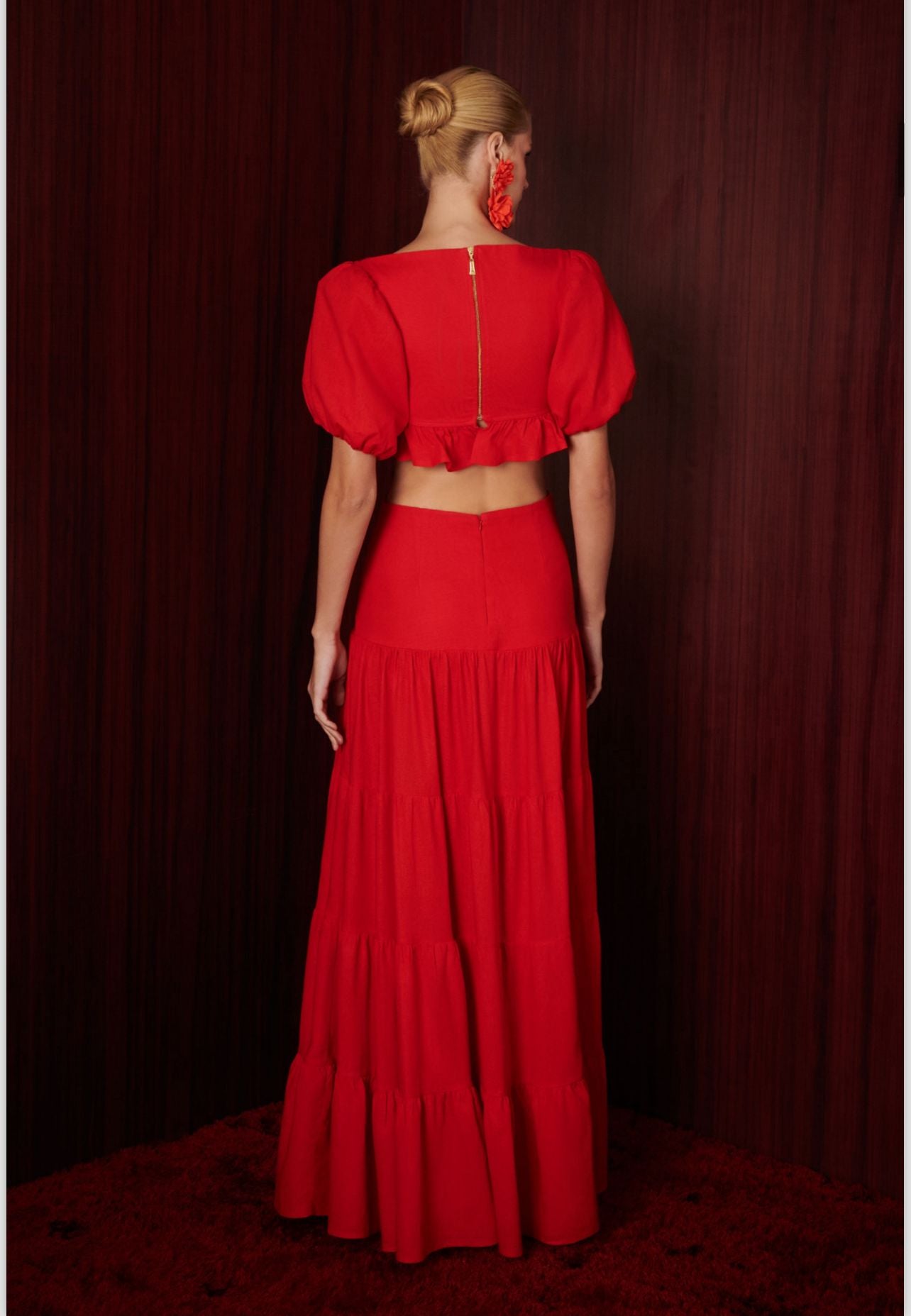 Rock Lola - Dress Linen Red Long Sleeve