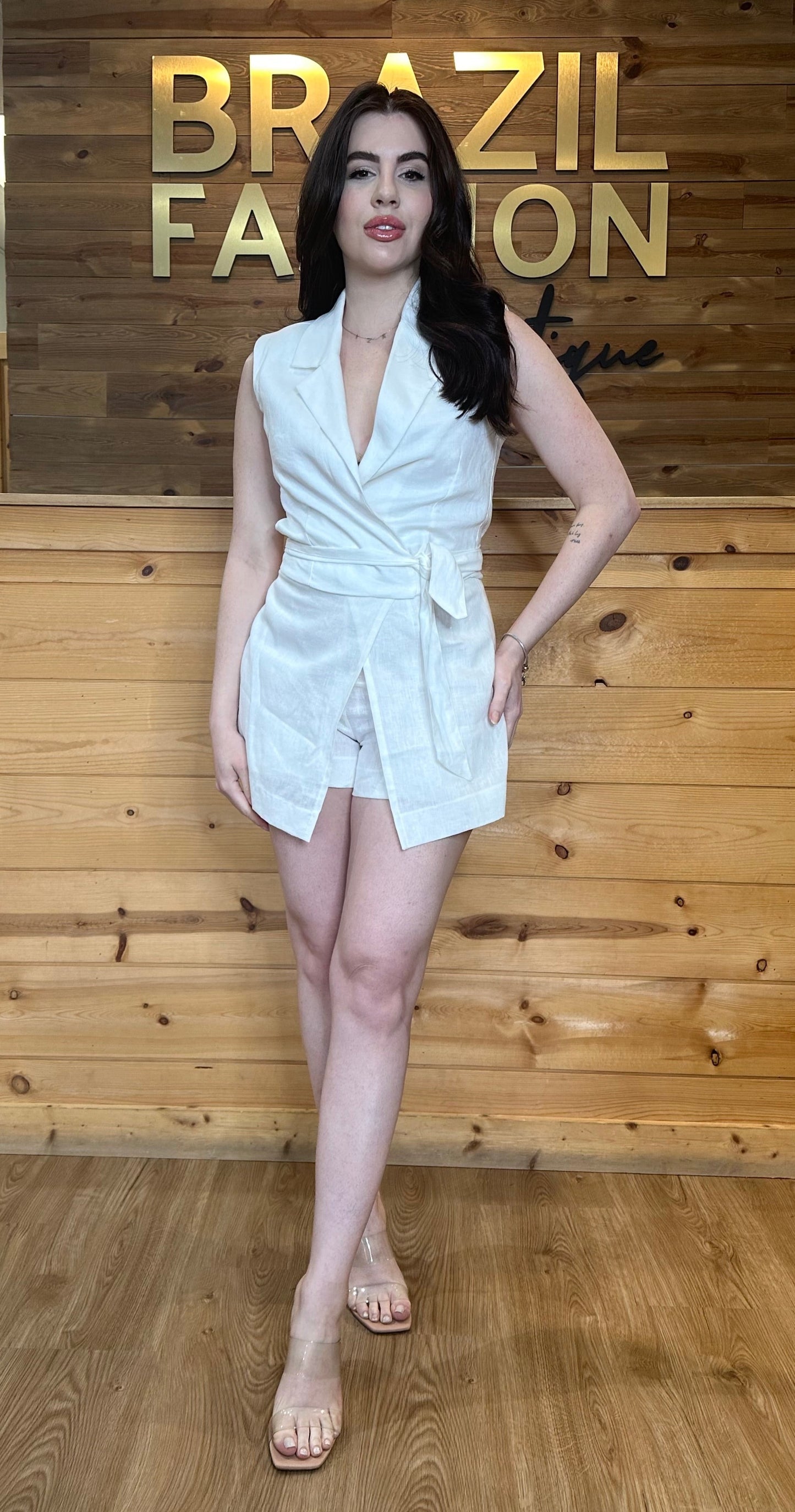 Salgunamu - Shorts Skirt & Cropped Tie Set
