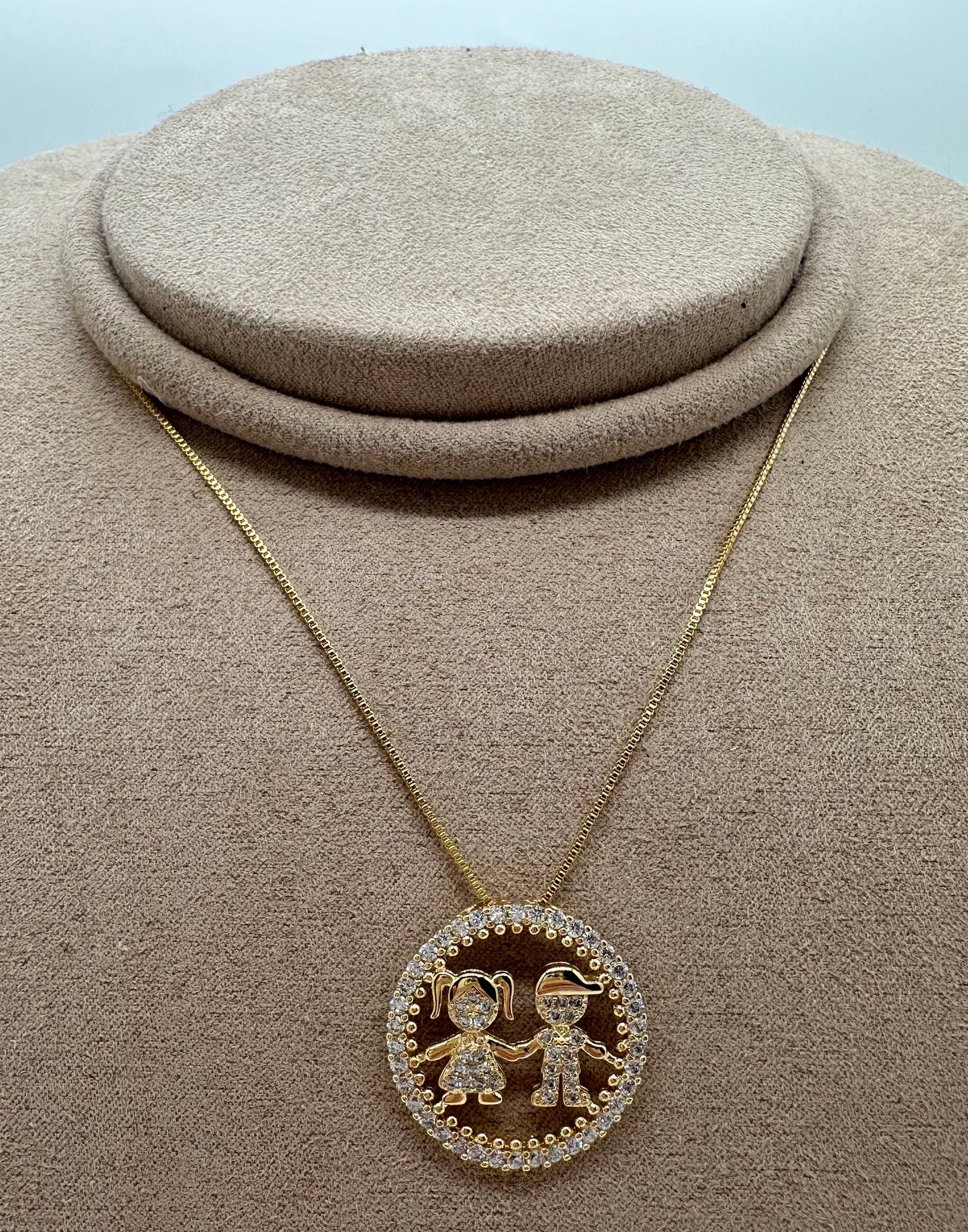 Nuria - Gold Children Couple Necklace