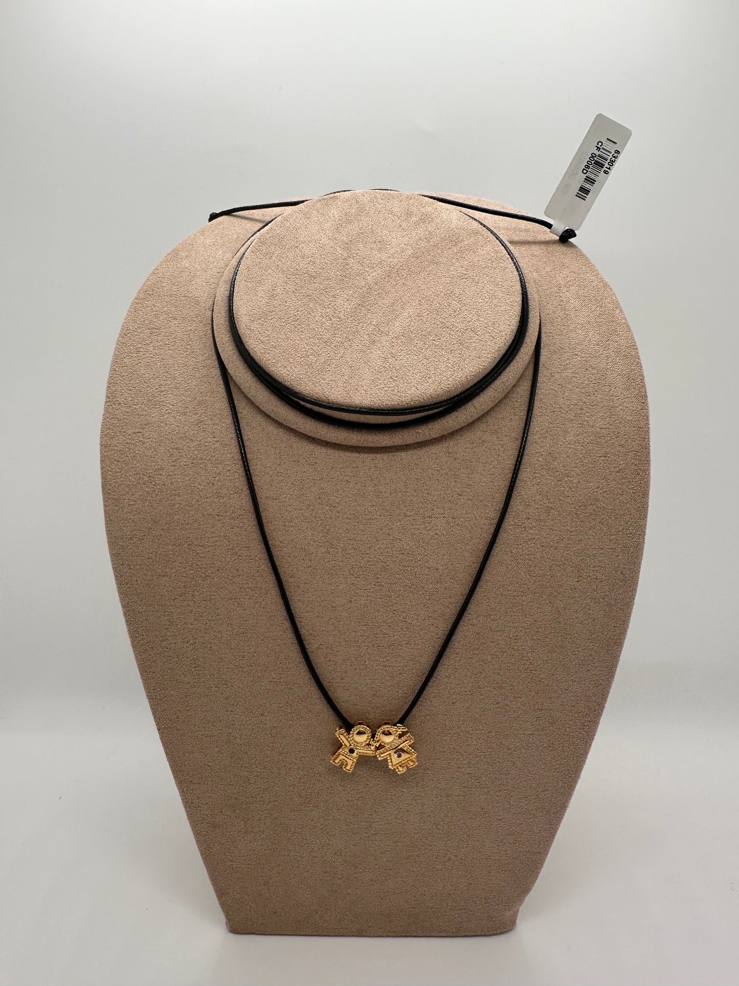 Nuria - Black Leather Lacing Necklace