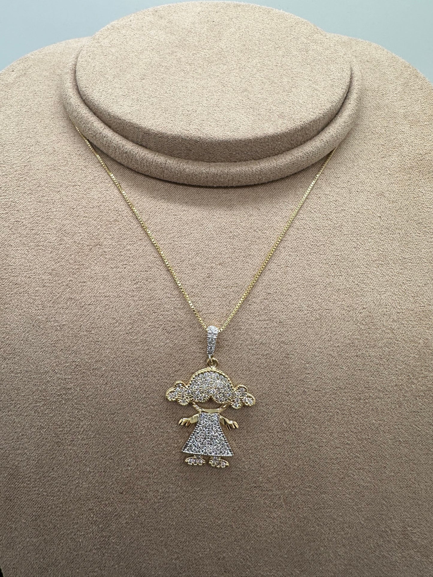 Nuria - Large Rhinestone Daughter Necklace