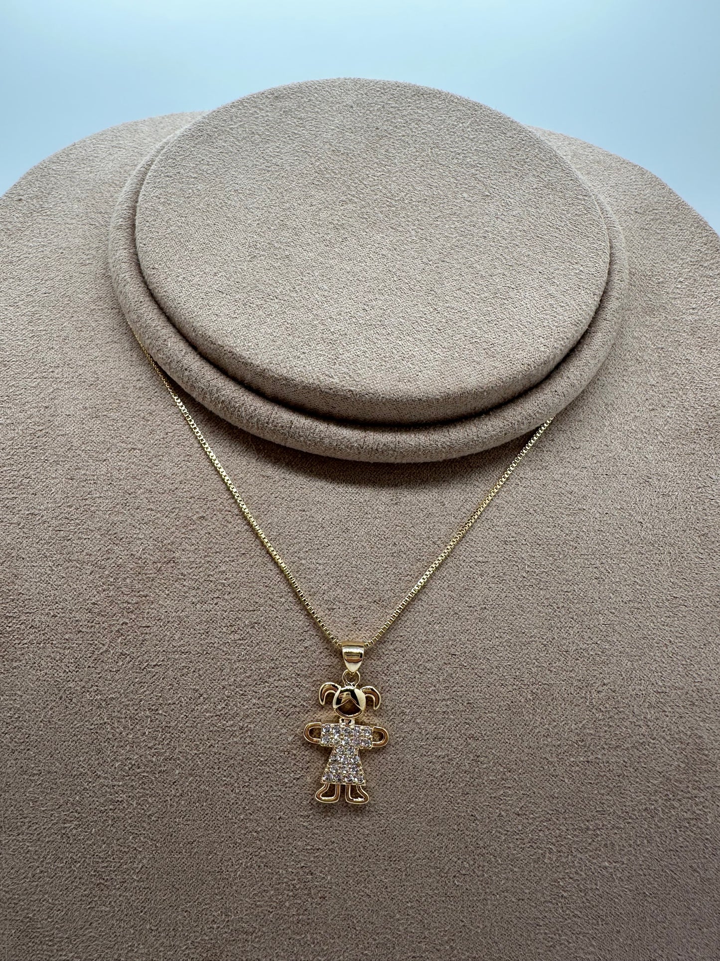 Nuria - Golden Daughter Necklace w/ Rhinestones Hanging