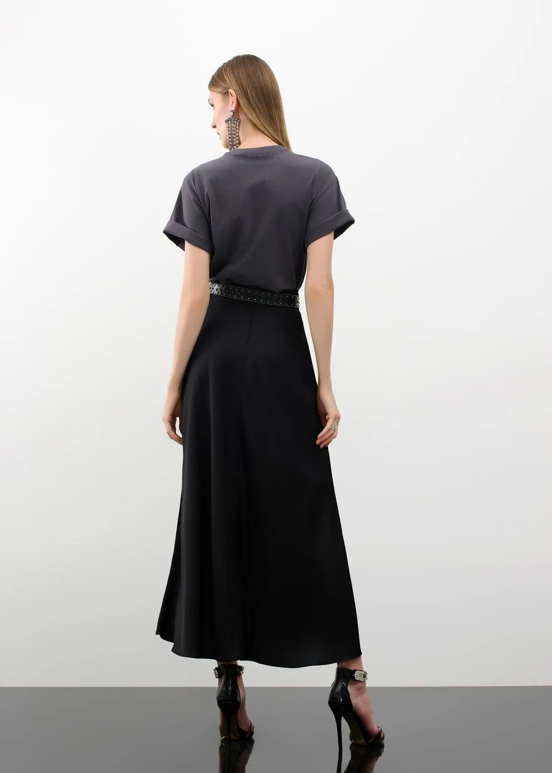 Lore - Crepe Maxi Midi Skirt