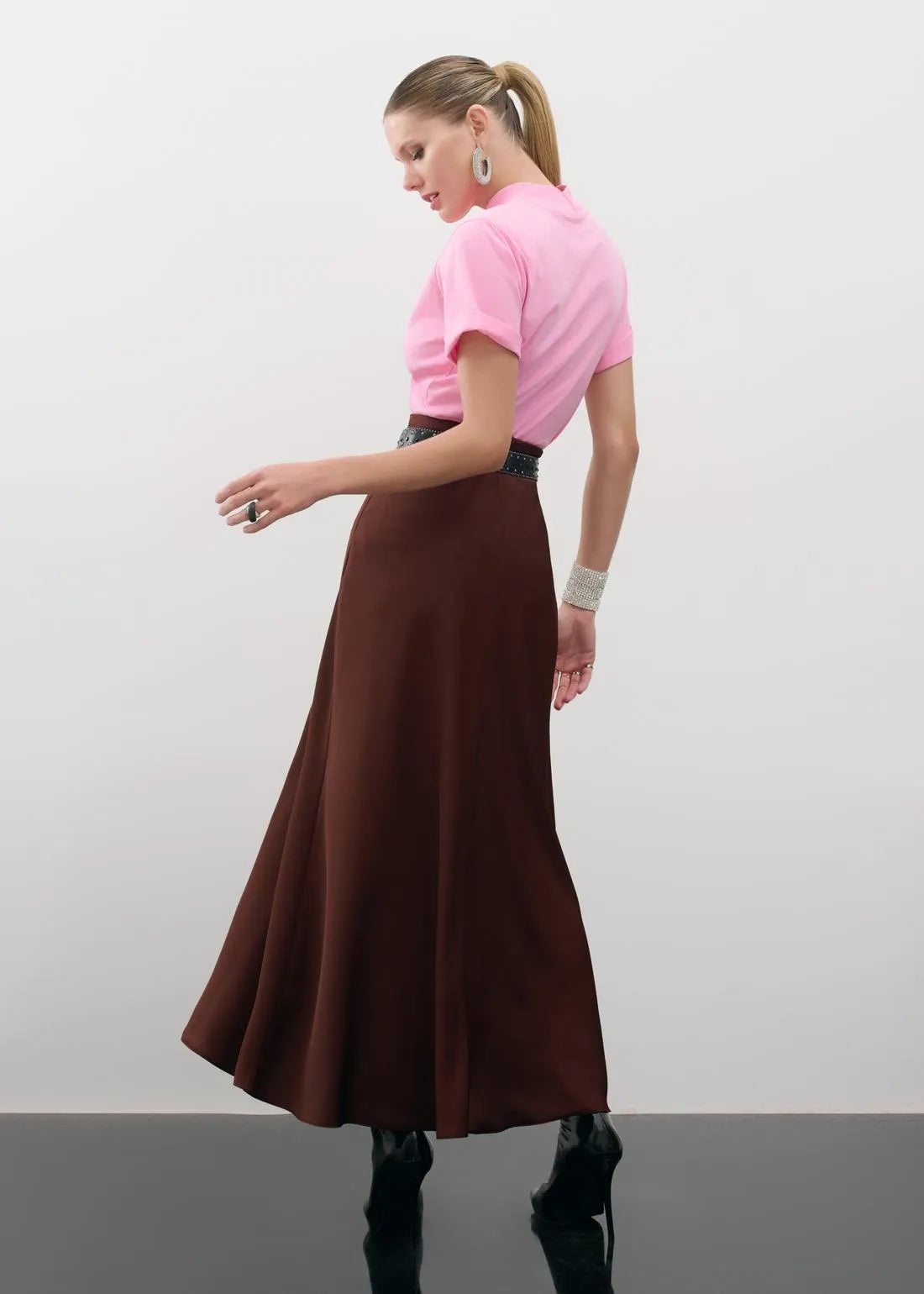 Lore - Crepe Maxi Midi Skirt