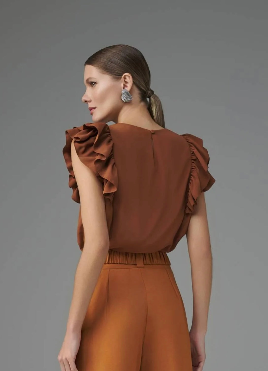 Lore - Double Ruffled Crepe Soft Tank Top