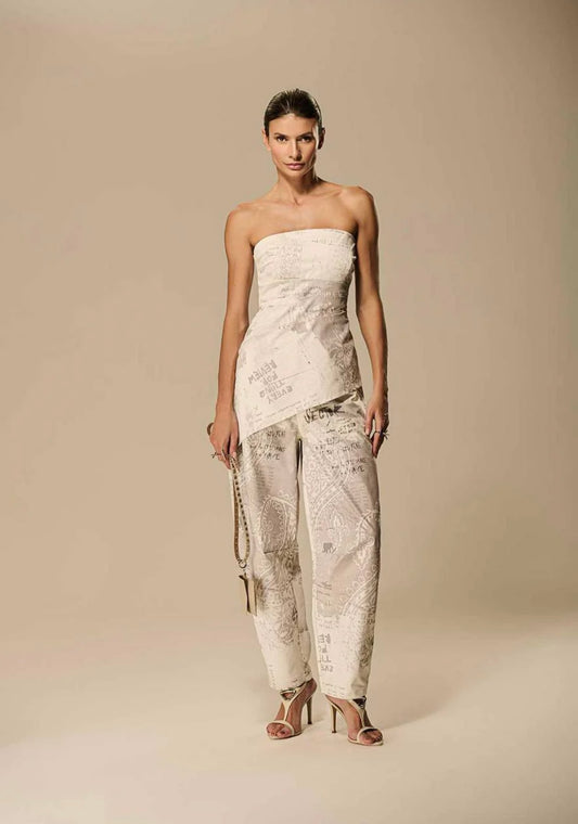 Caos - Liberte Print Blouse and Pants Set