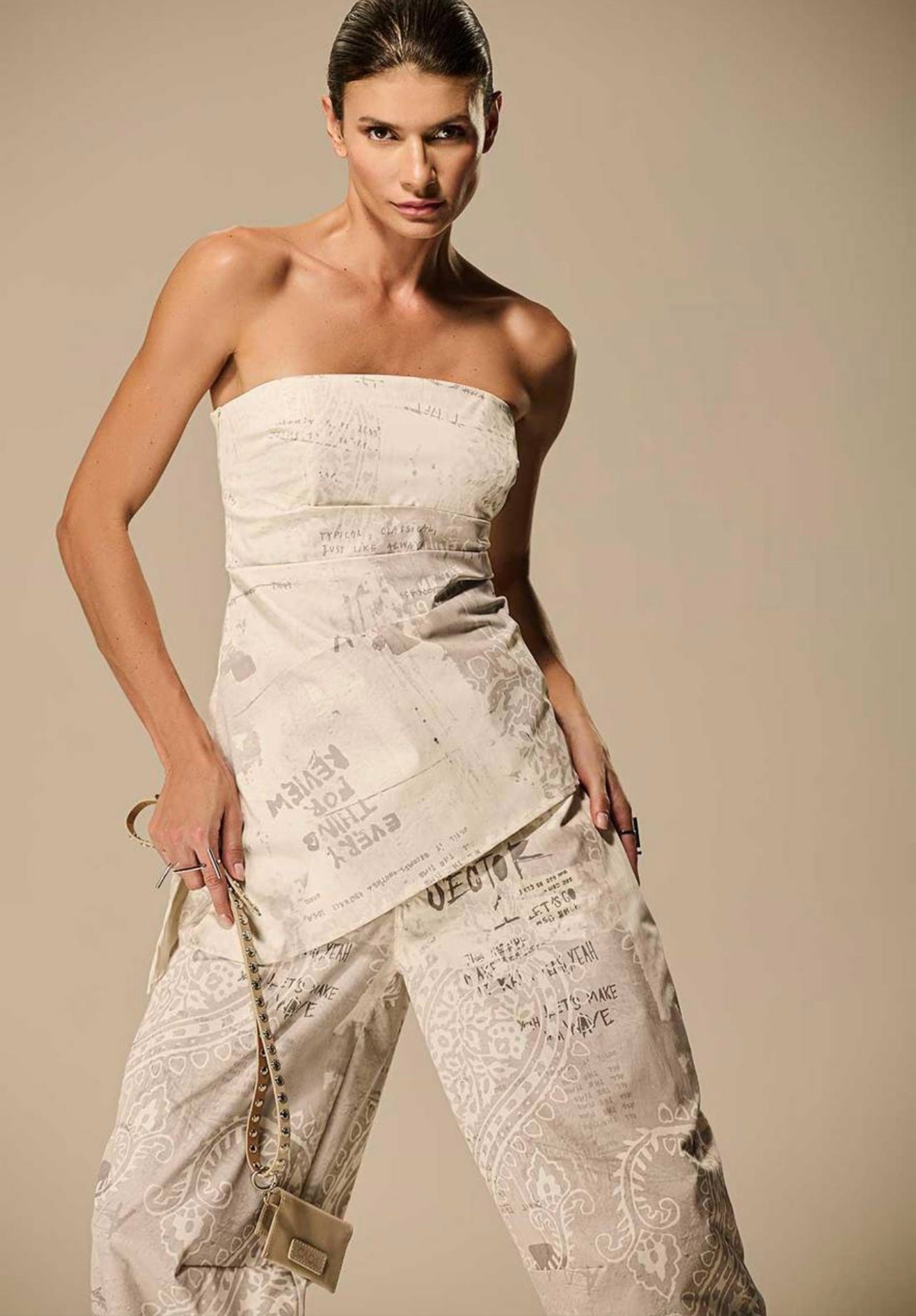 Caos - Liberte Print Blouse and Pants Set