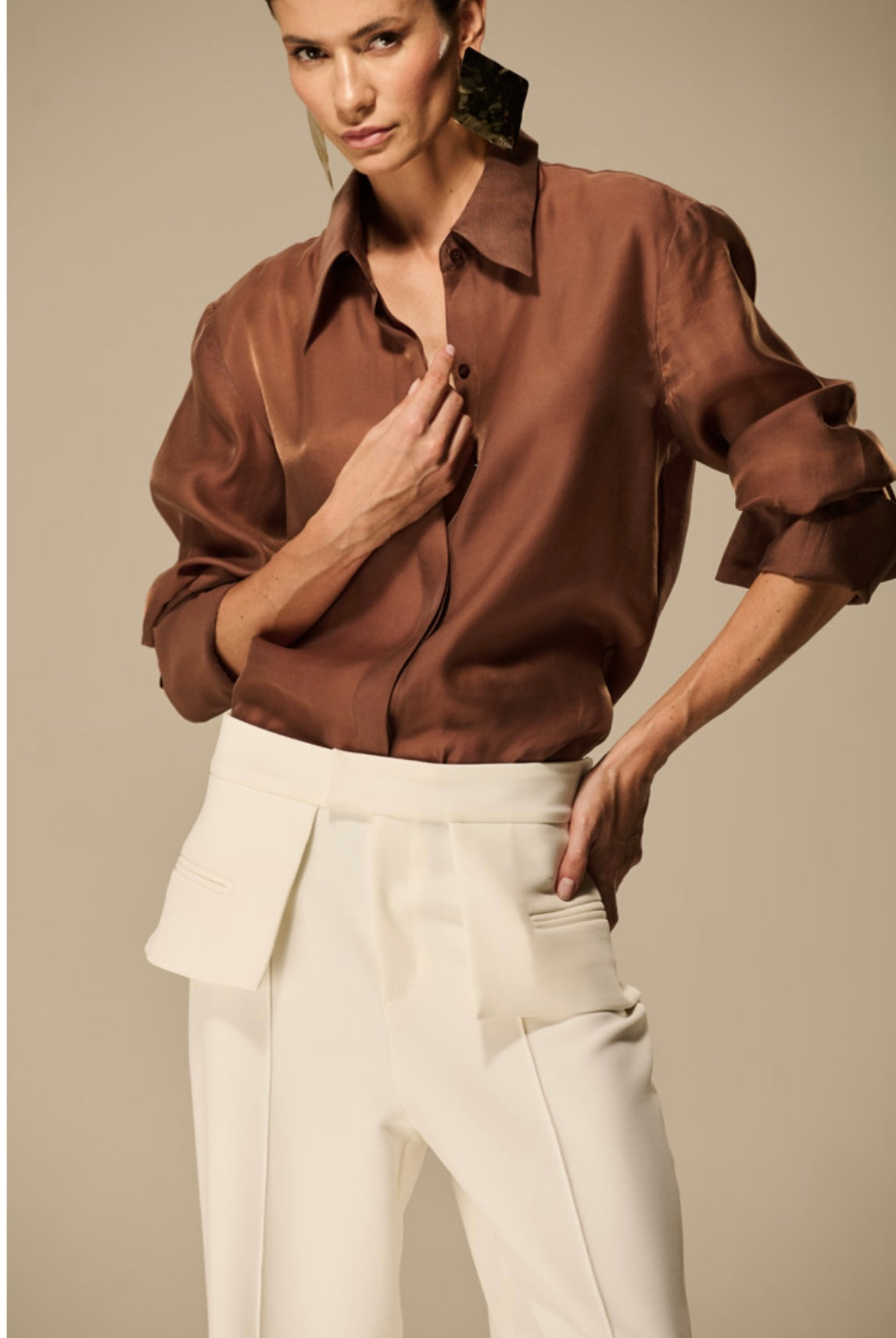 Caos - Long Sleeve Organza Shirt