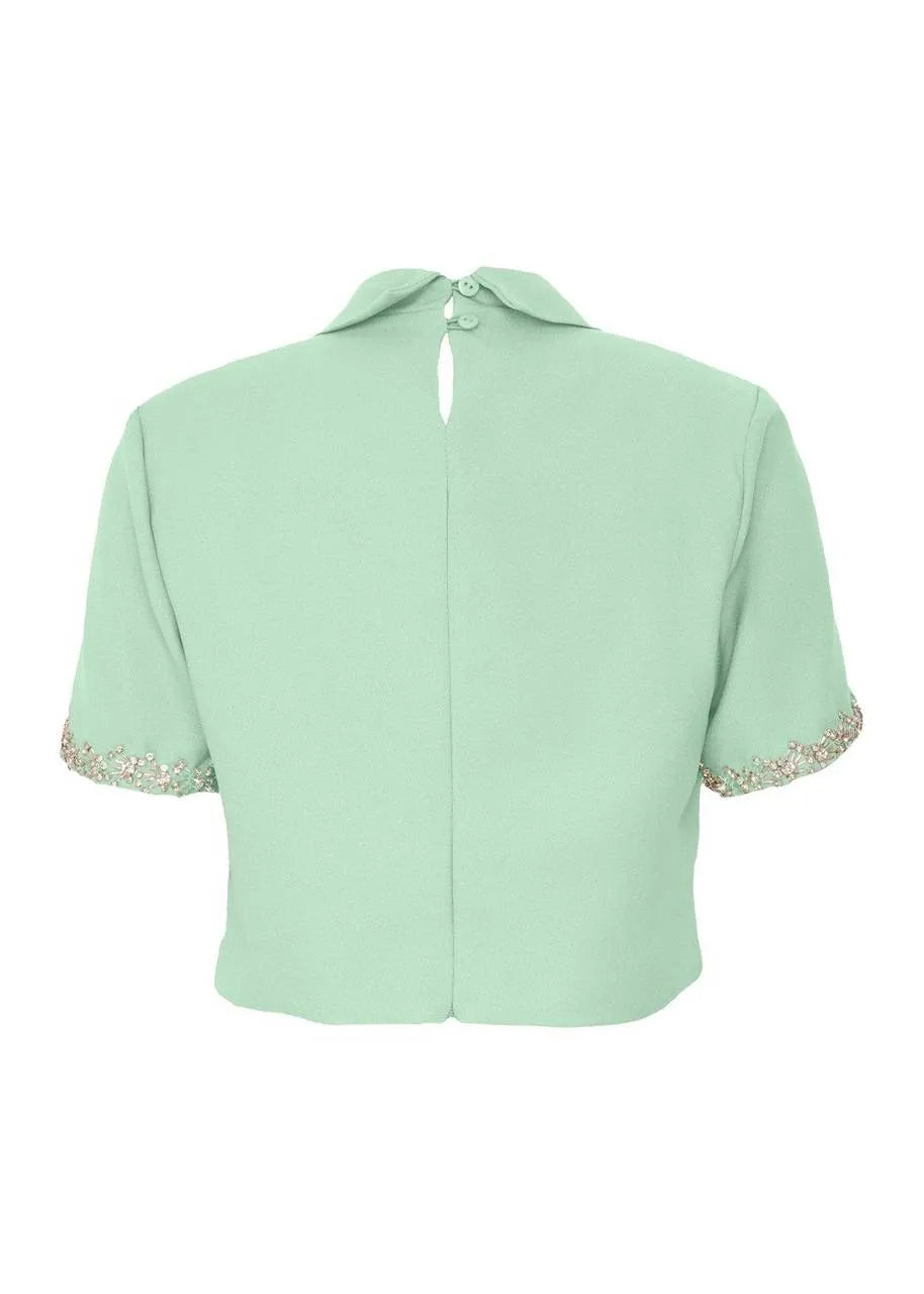 Lore - Crepe Lace Embroidery Blouse