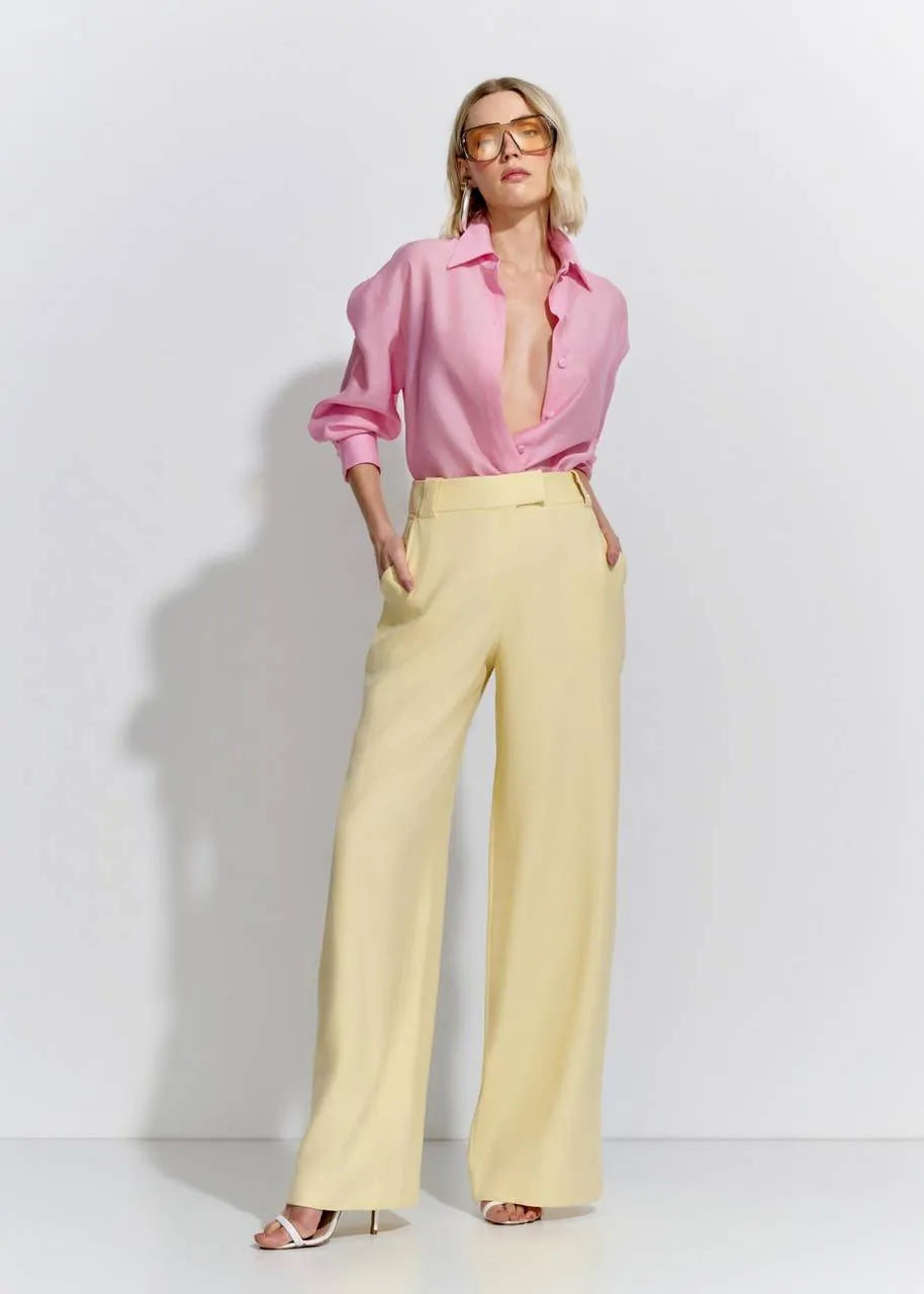 Lore - Wide Leg Visco Twill Pants