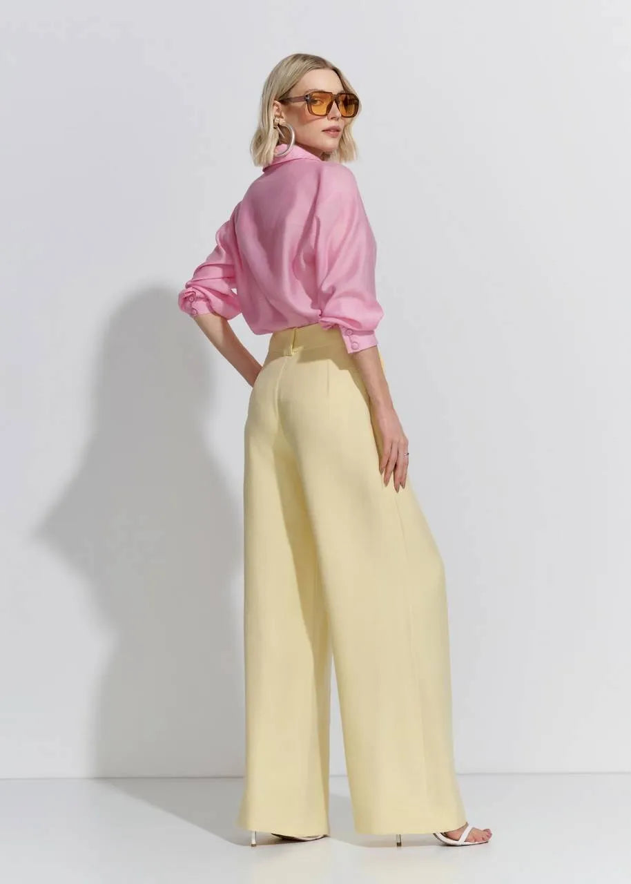 Lore - Wide Leg Visco Twill Pants