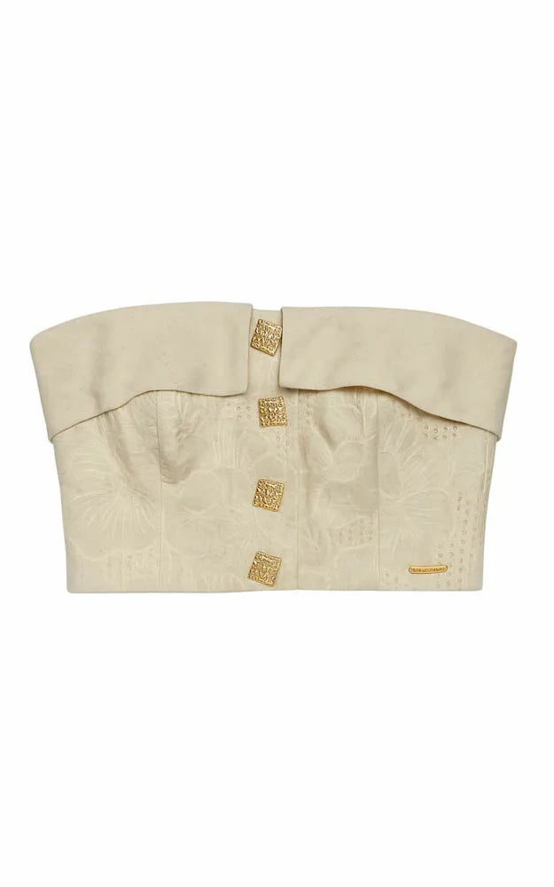 Isa Paes - Gold Botton Top w/Pants Set