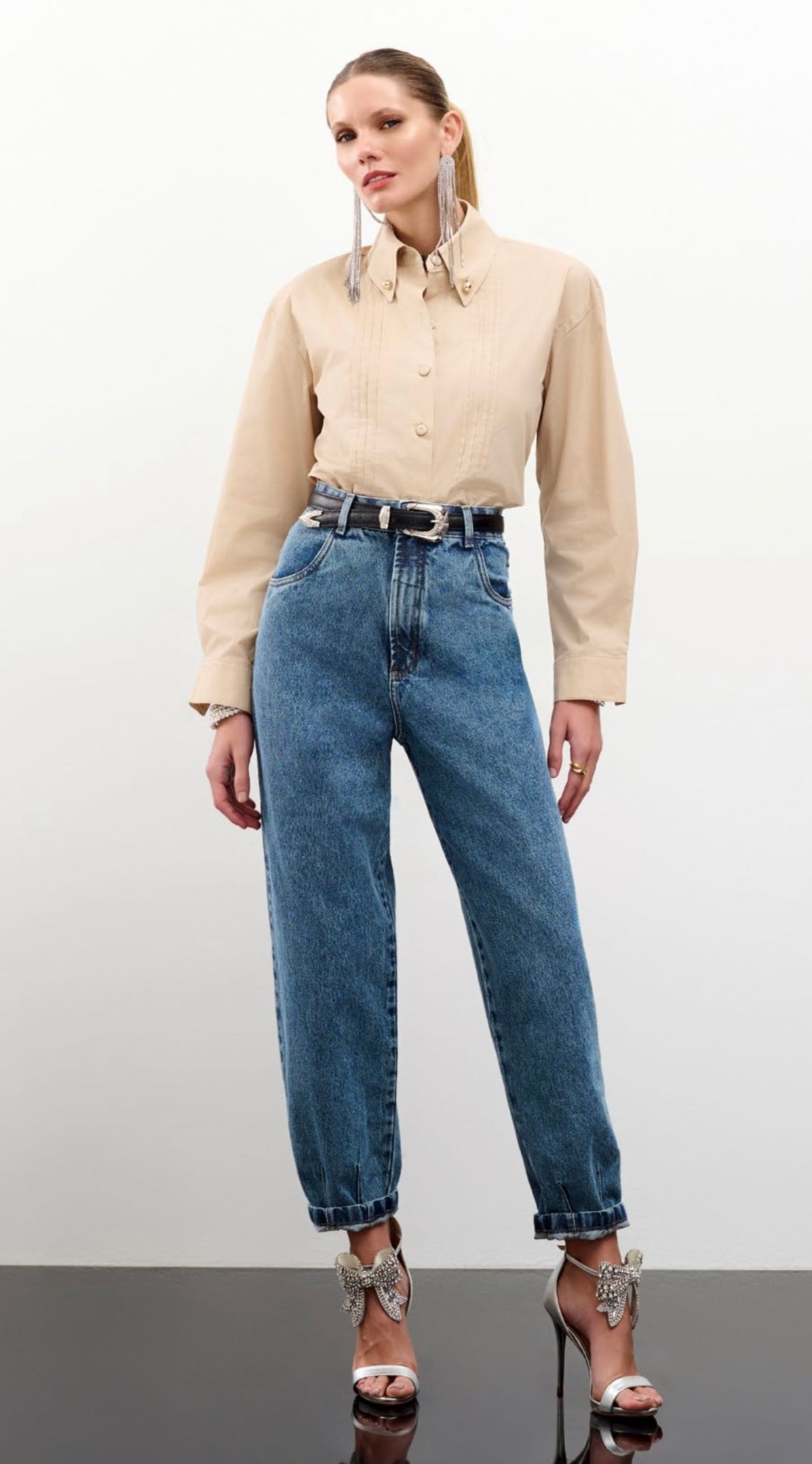 Lore - Ribbed Cotton Cropped Shirt