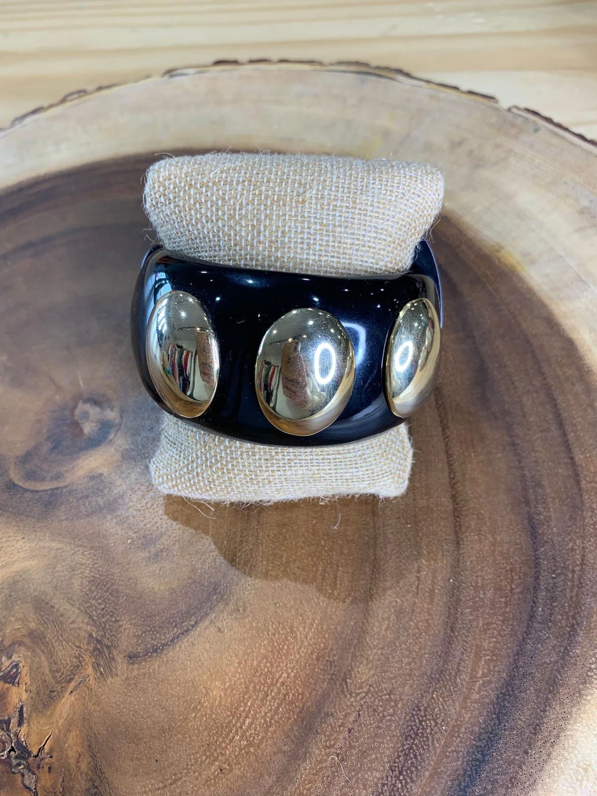 Nuria - Thick Bracelet W/ Golden Applications