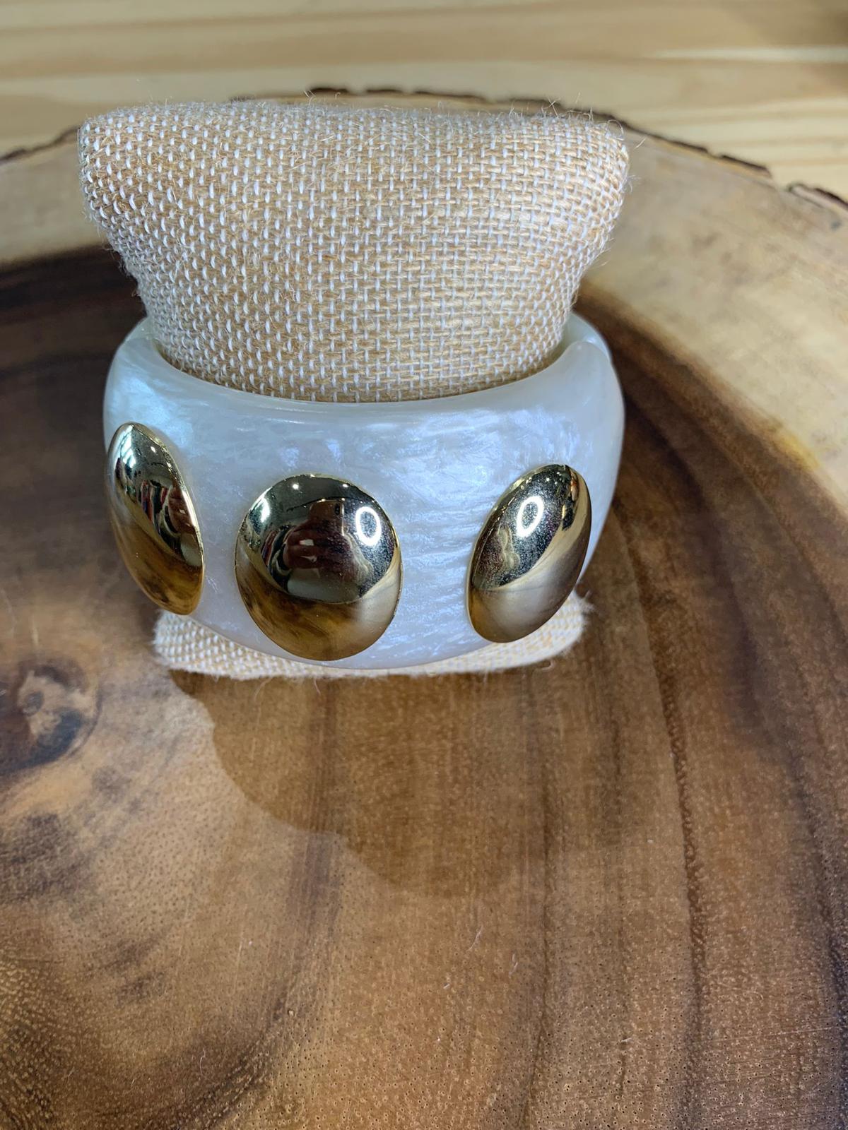 Nuria - Thick Bracelet W/ Golden Applications