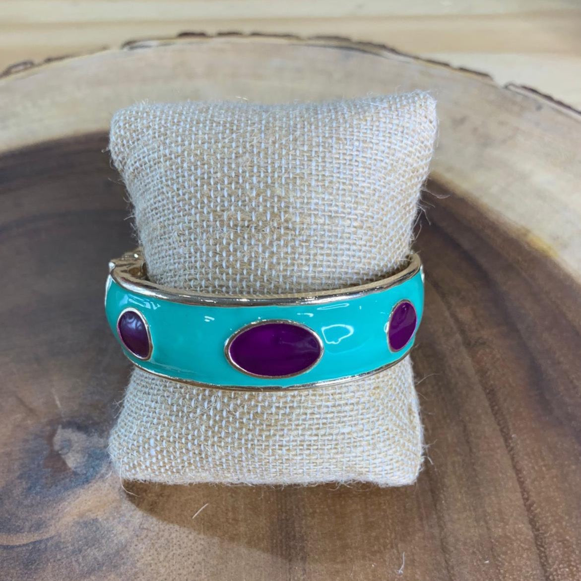 Nuria - Acqua Green Bracelet w/ Purple
