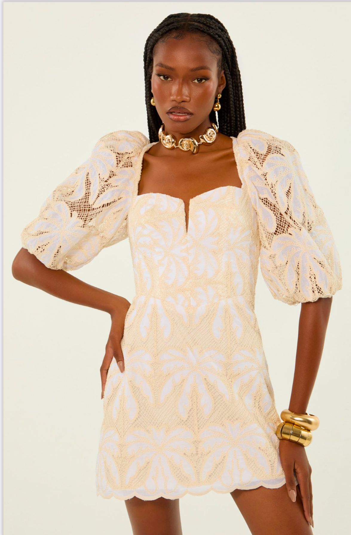 Lore - Laise Trancoso Puff Sleeve Short Dress