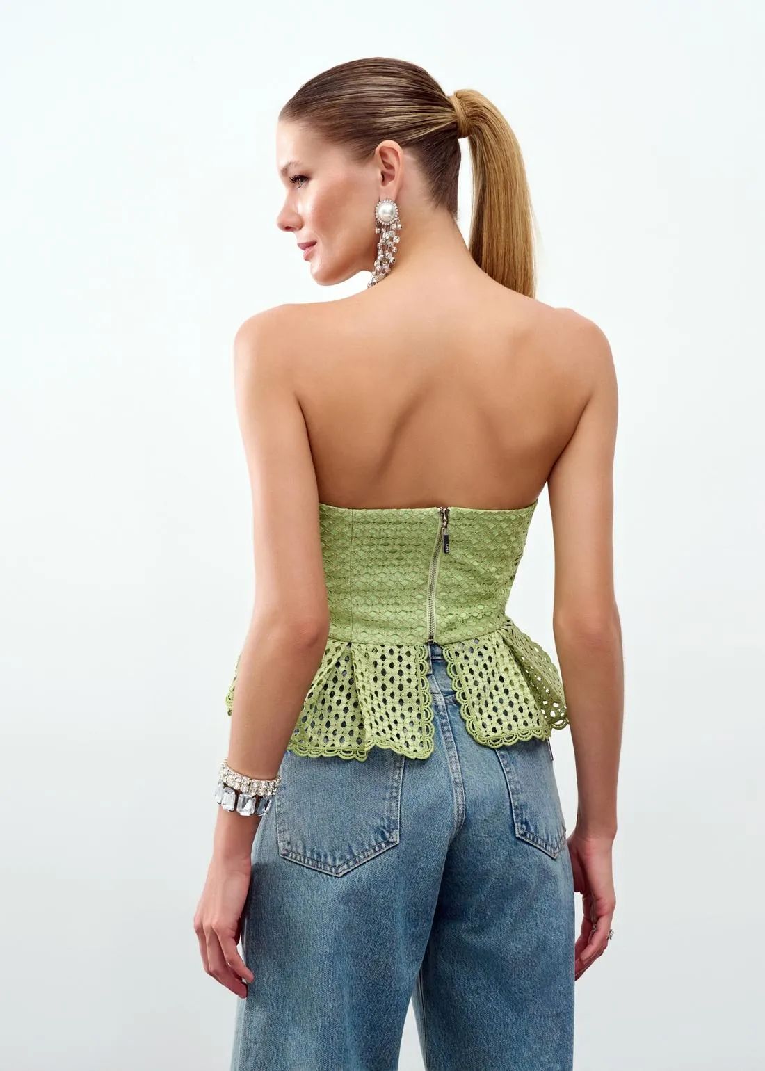 Lore - Lace Peplum Top