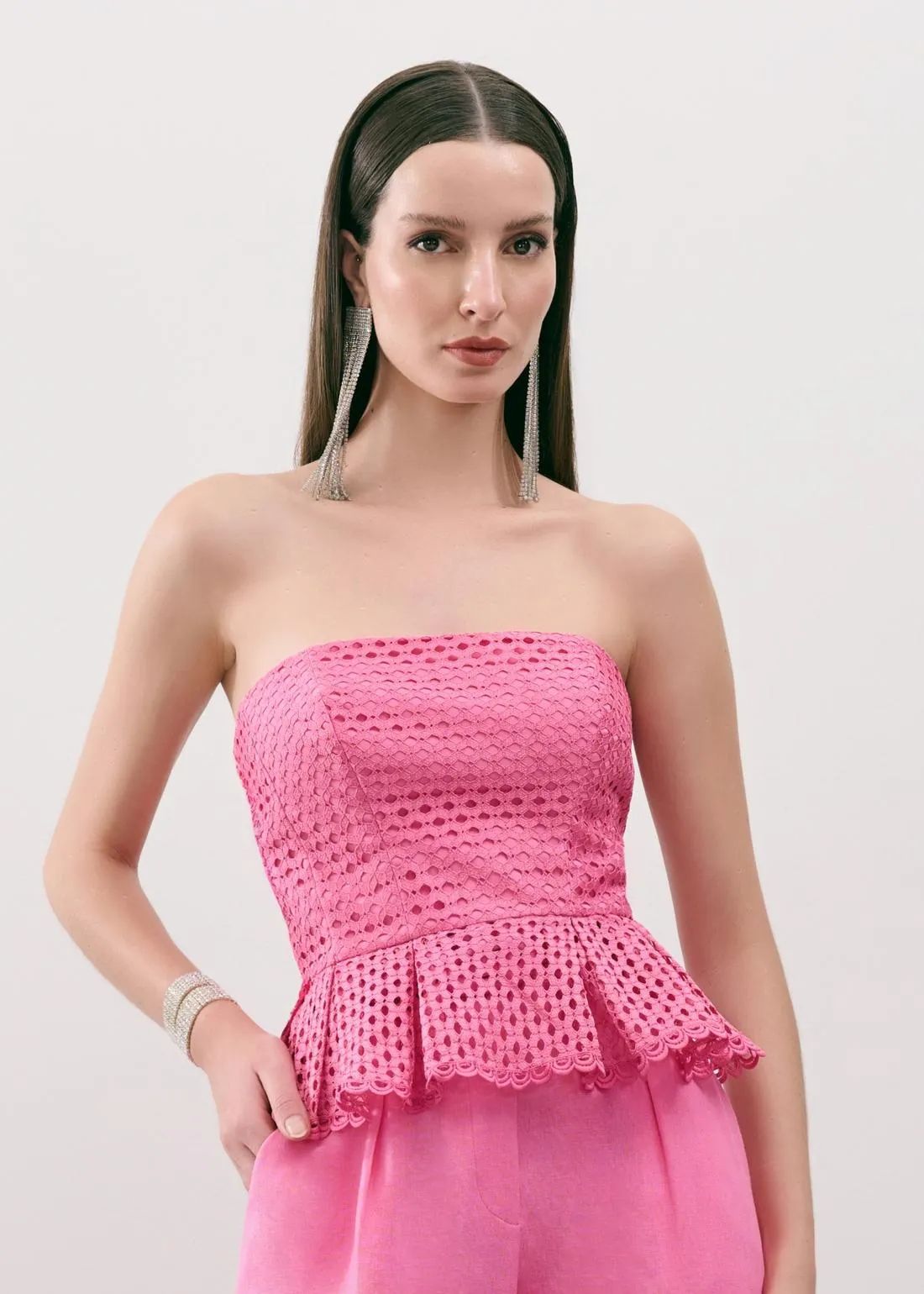 Lore - Lace Peplum Top