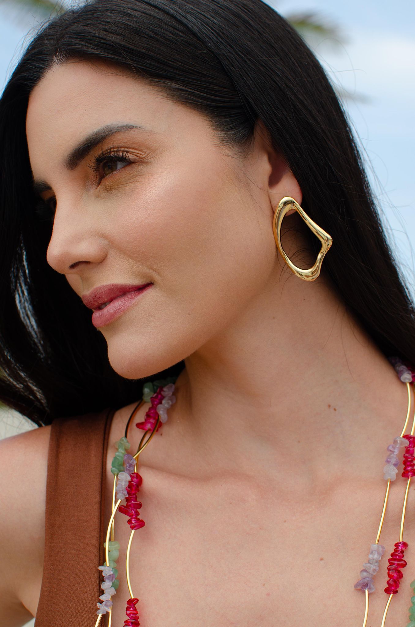 Nuria - Plain Organic Semi Jewelry Set