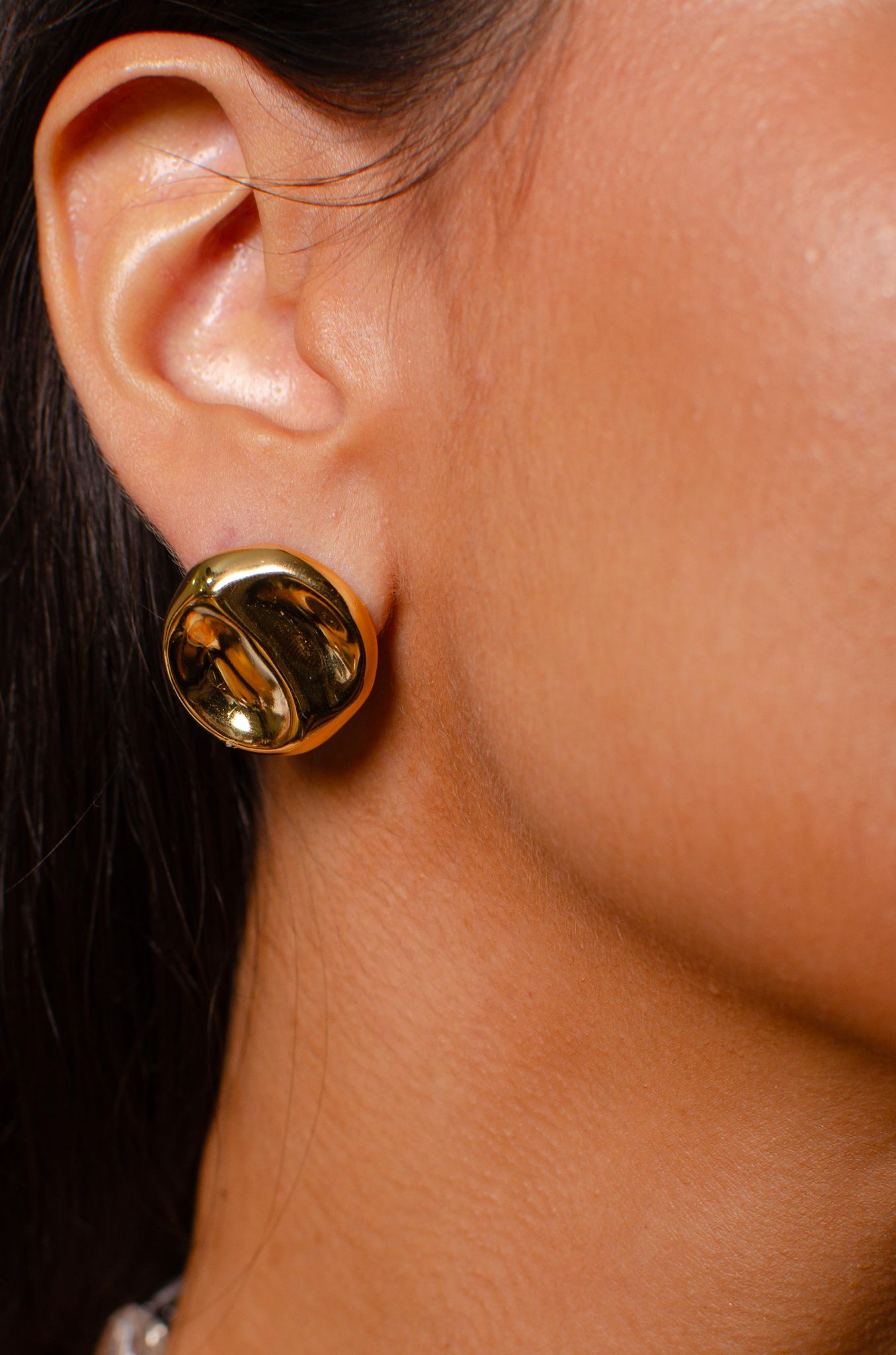 Nuria - Gold Tambourine Earrings