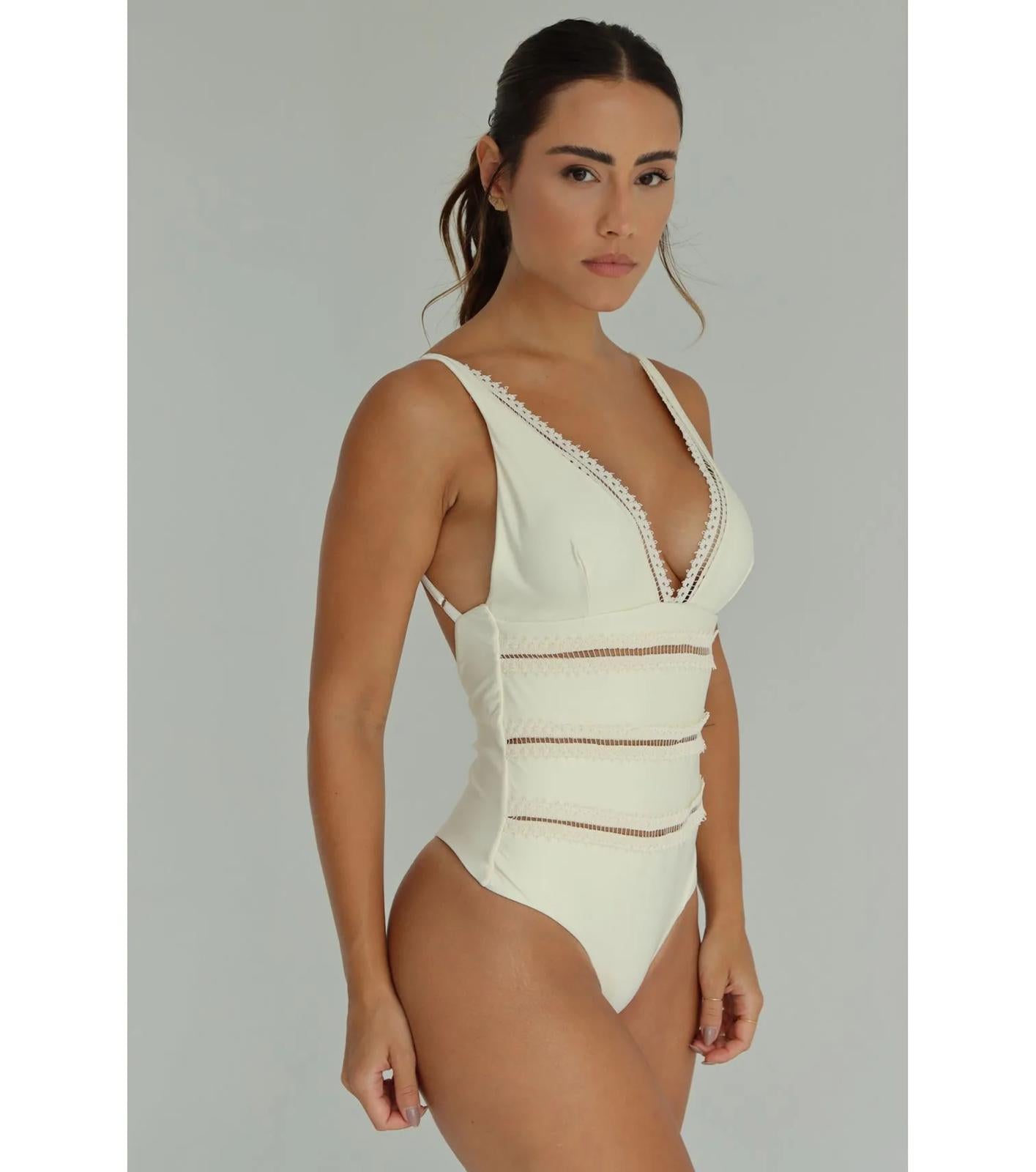Doux - Swimsuit with Cutouts and Slit