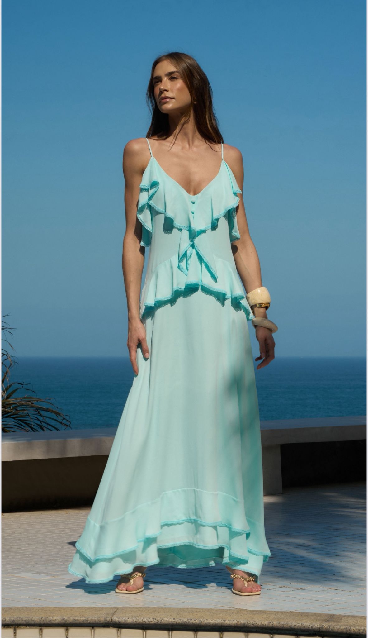 Anne Fernandes - Fluid Dress Ruffles Lace