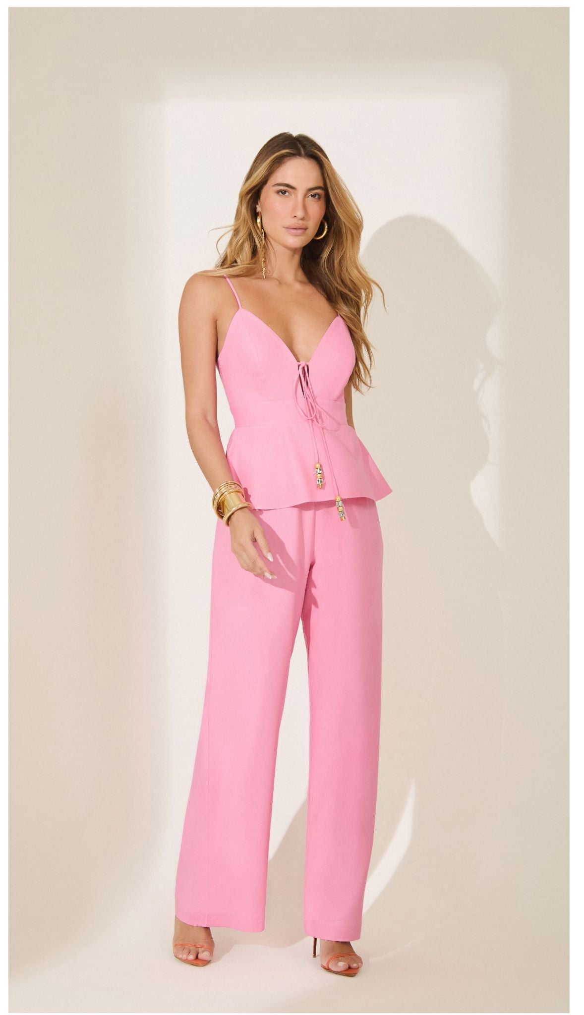 Isa Paes - Long Linen Pepplum Jumpsuit