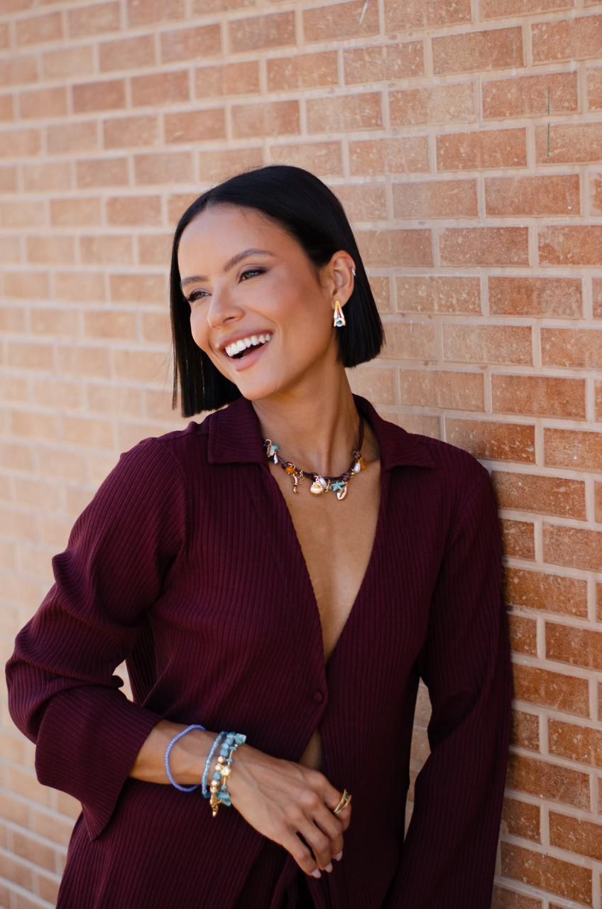 Nuria - Blue Stone Detail Baby Set