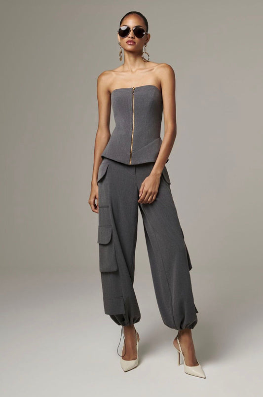 Lore - Frontral Zipper Corset Jogger Pants